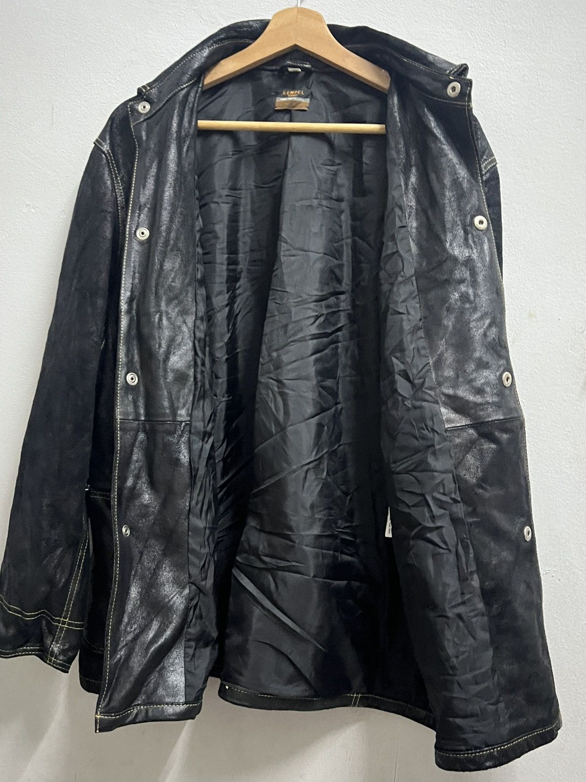 Vintage KEMPEL 🇩🇪 Button up leather jacket saiz 46 Size US XL / EU 56 / 4 - 6 Thumbnail