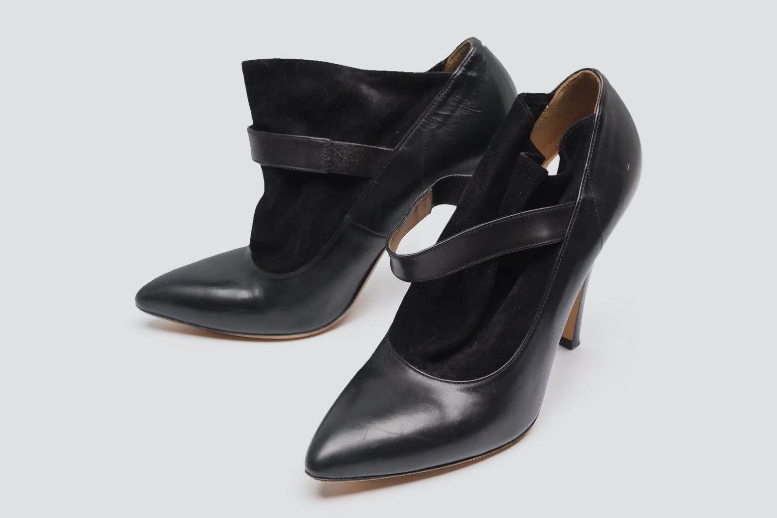 Maison Margiela Margiela Black Leather and Suede Ankle Boots (Size EU 40.5) Size US 10.5 / IT 40.5 - 1 Thumbnail