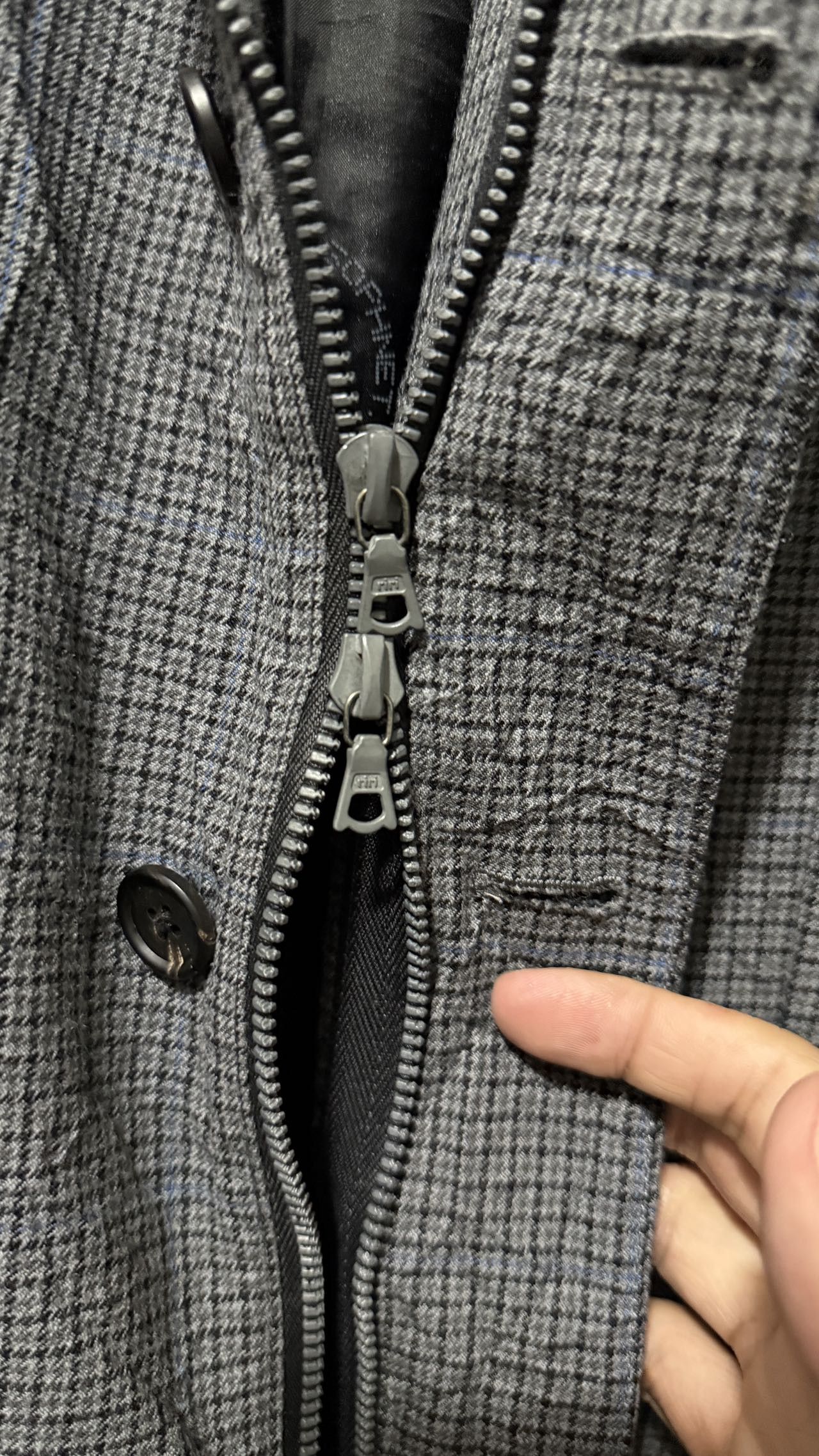 Sophnet. × uniform experiment Sophnet wool ISSEY-Wrinkled effect riri Zipper 3B Jacket L Size 38R - 8 Thumbnail
