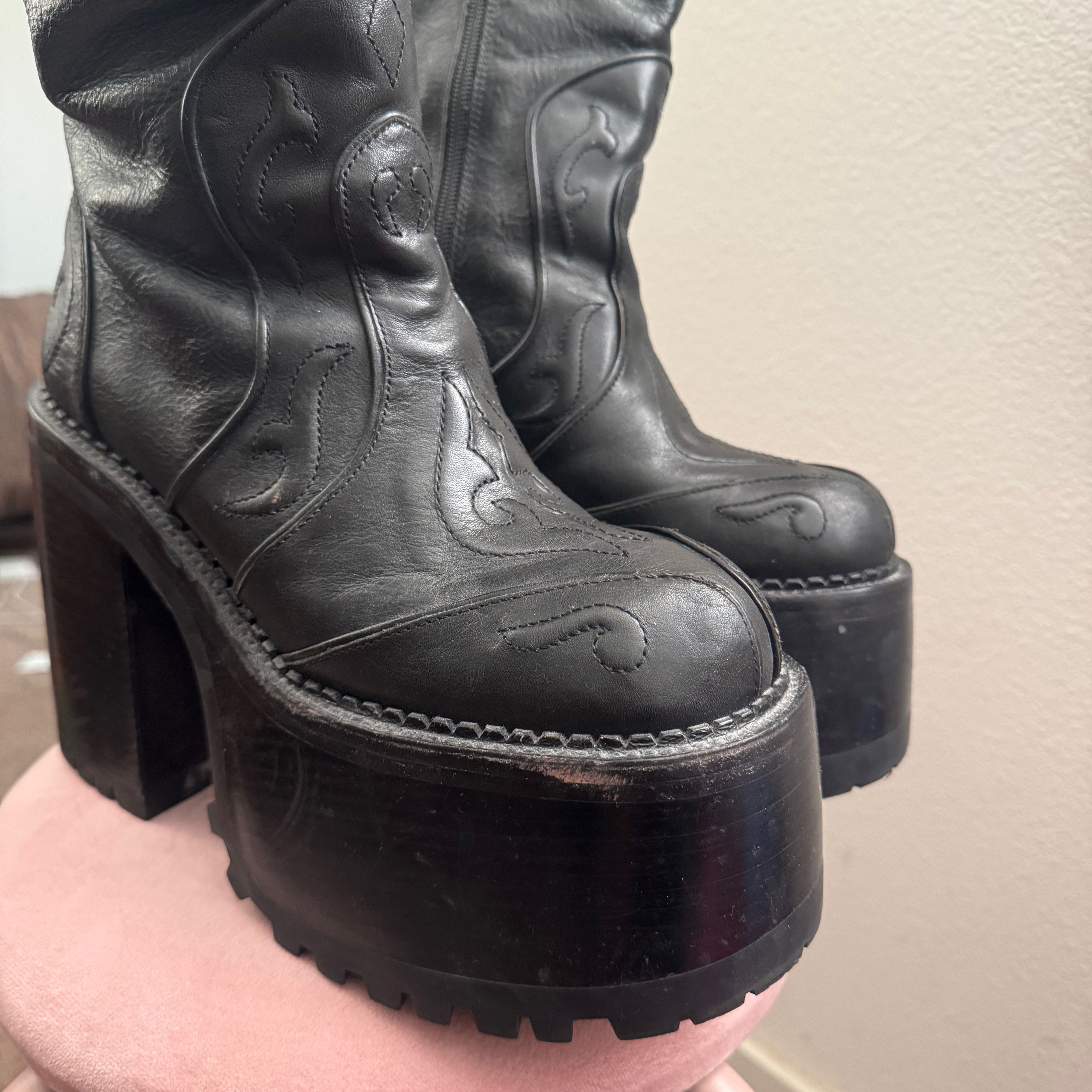 Marc Jacobs Marc Jacobs HEAVEN MARGARET Boots RARE Black Leather Women's Size US 9 / IT 39 - 7 Thumbnail