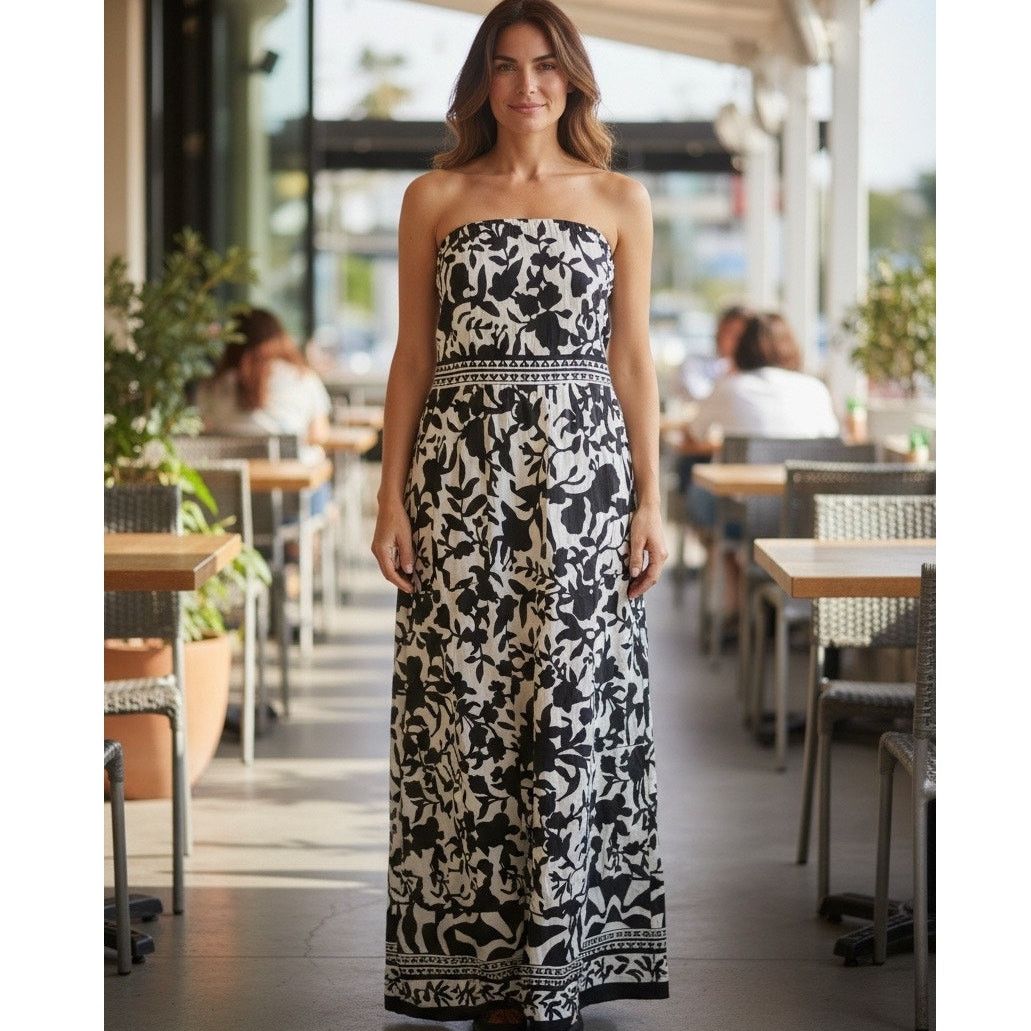 Other MSK Black & White Strapless Jumpsuit Wide Leg NWT Size Large Size 36" / US 14 / IT 50 - 15 Thumbnail