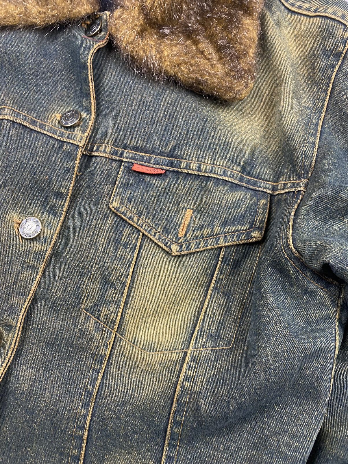 Japanese Brand × Le Grande Bleu (L.G.B.) × Vintage BOXY Fur Collar Denim Jacket Vintage Cropped Y2K 90s Size US S / EU 44-46 / 1 - 3 Thumbnail