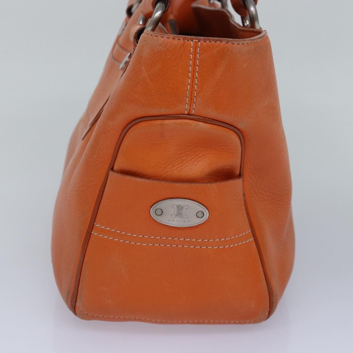 Celine CELINE Hand Bag Leather Orange Silver Size ONE SIZE - 4 Thumbnail
