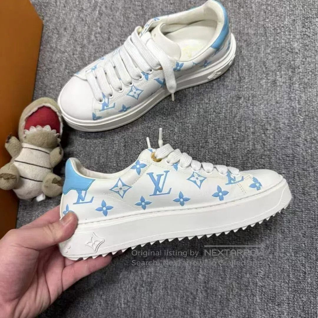 Louis Vuitton Louis Vuitton Blue Monogram Platform Shoes. Size US 5 / IT 35 - 3 Thumbnail