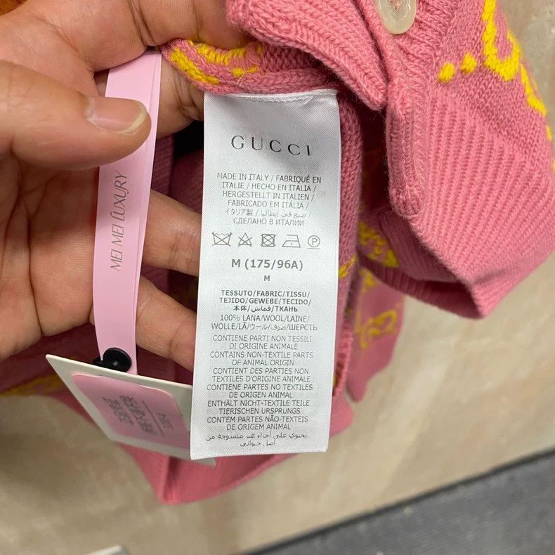 Gucci Gucci Pink jacquard double G wool knitted sweater cardigan Size M / US 6-8 / IT 42-44 - 4 Thumbnail