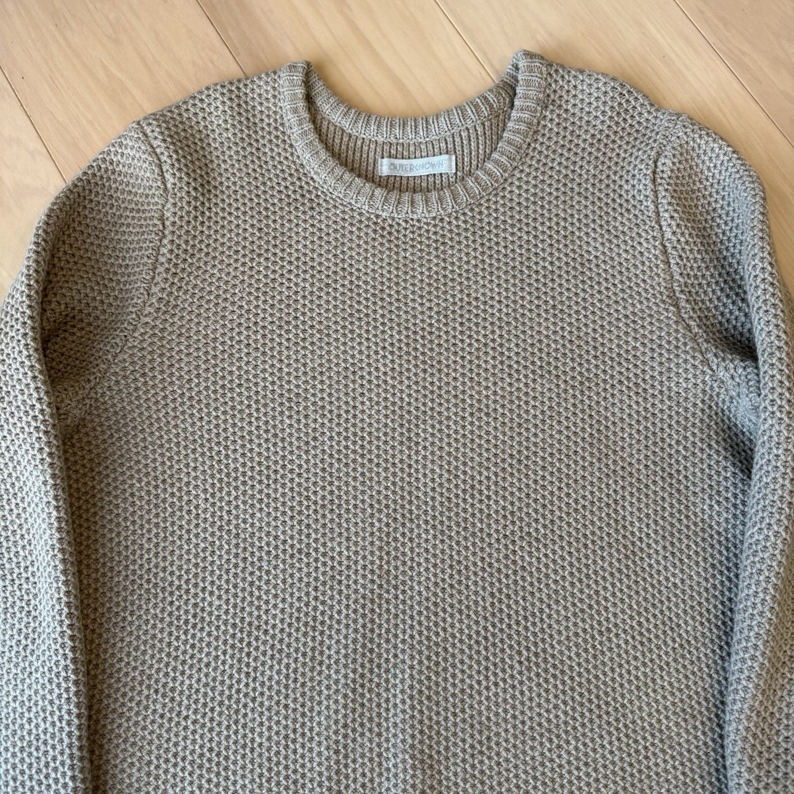 Outerknown Outerknown Eastbank Crew Beige Wool Blend Pullover Sweater Size US XL / EU 56 / 4 - 4 Thumbnail