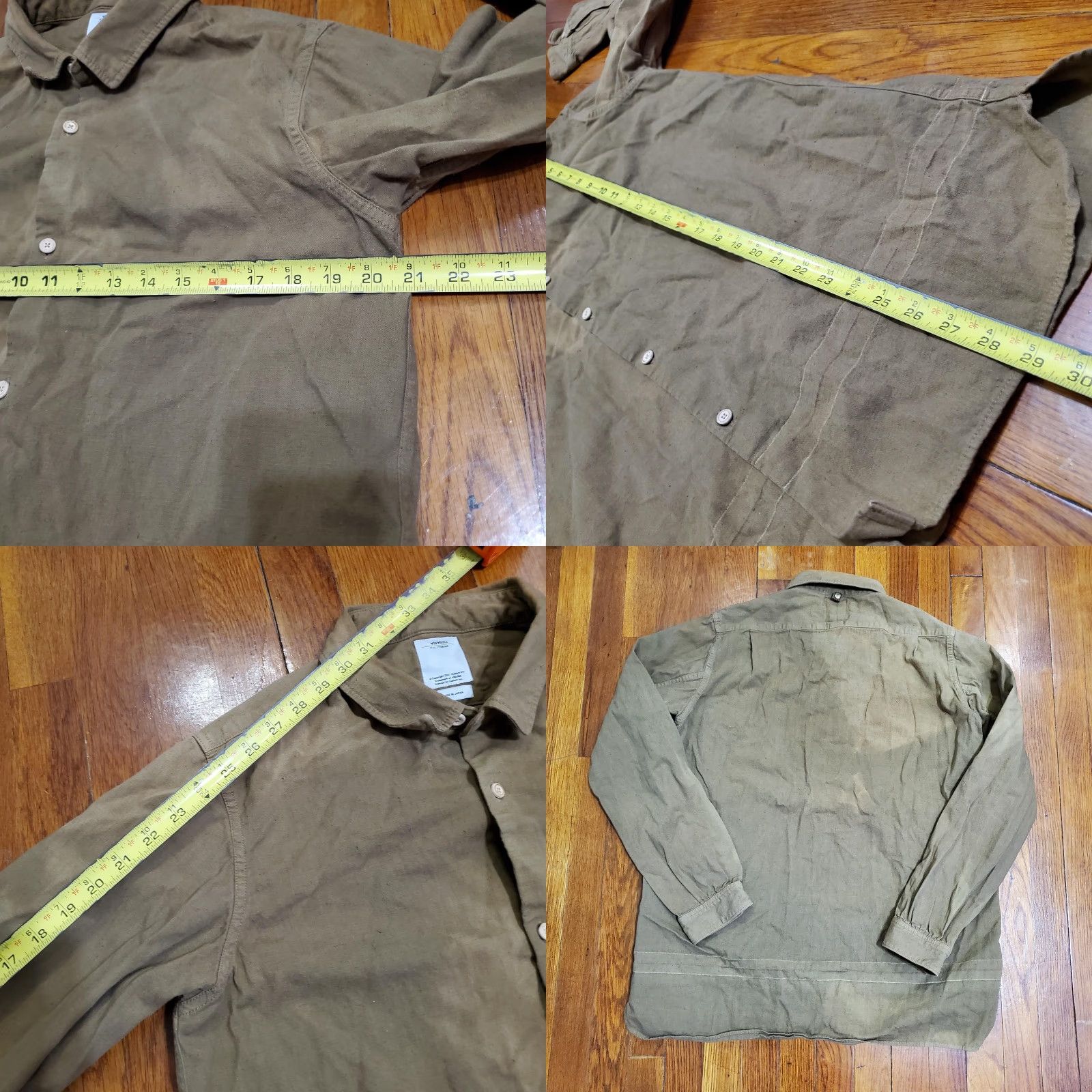 Visvim Visvim Shirt Mens 42 Green Cotton Linen Button Front Long Sleeve Made Japan Size US XL / EU 56 / 4 - 9 Thumbnail