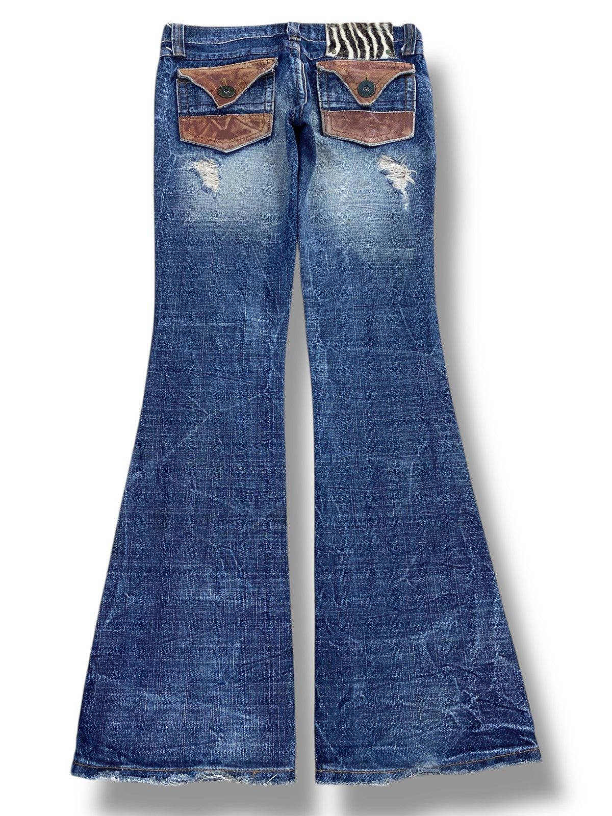 Japanese Brand Japanese Brand Faded Wash Distressed Style Boot Cut Jeans Size 30" / US 8 / IT 44 - 3 Thumbnail