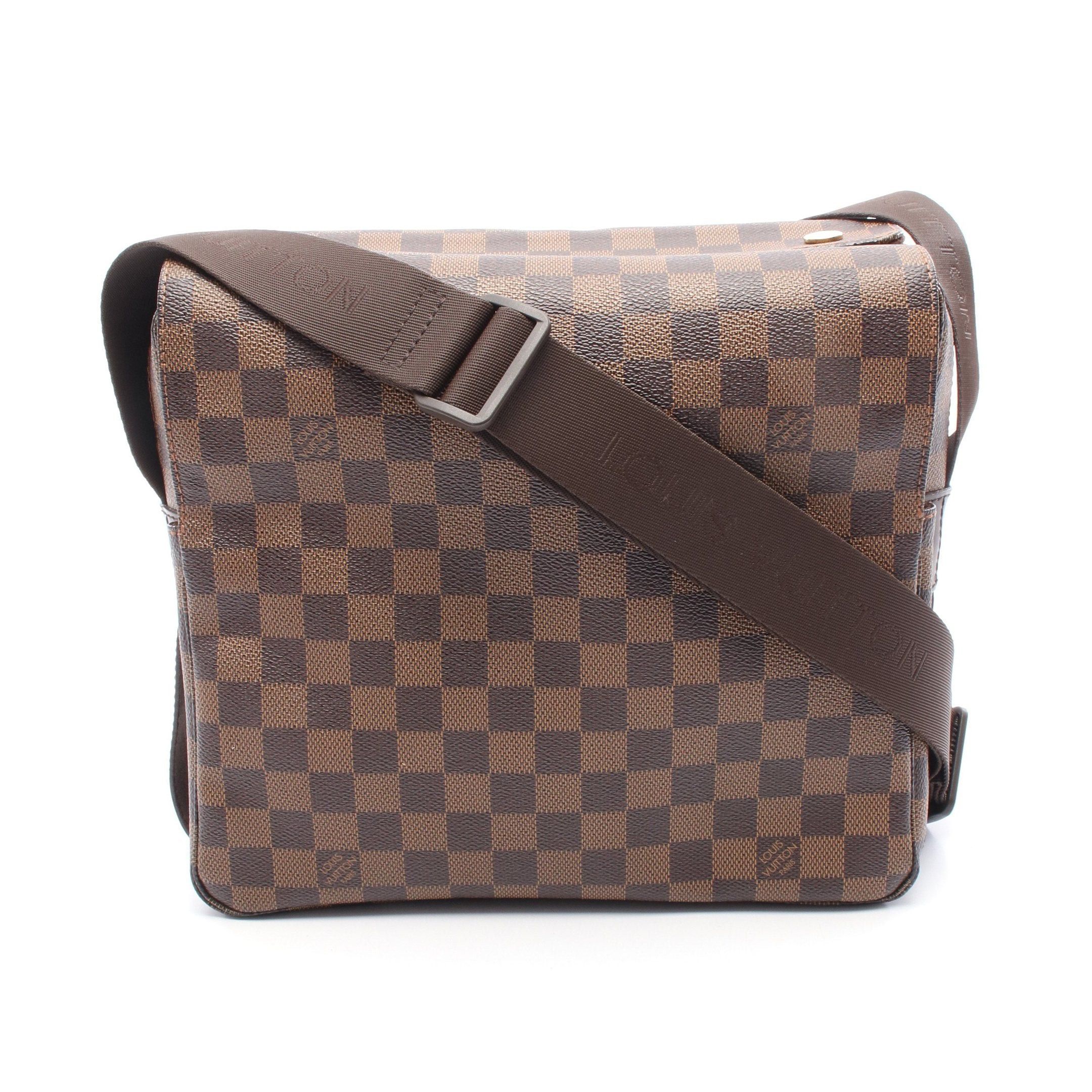 Louis Vuitton Naviglio Damier Ebene Shoulder Bag Leather Brown