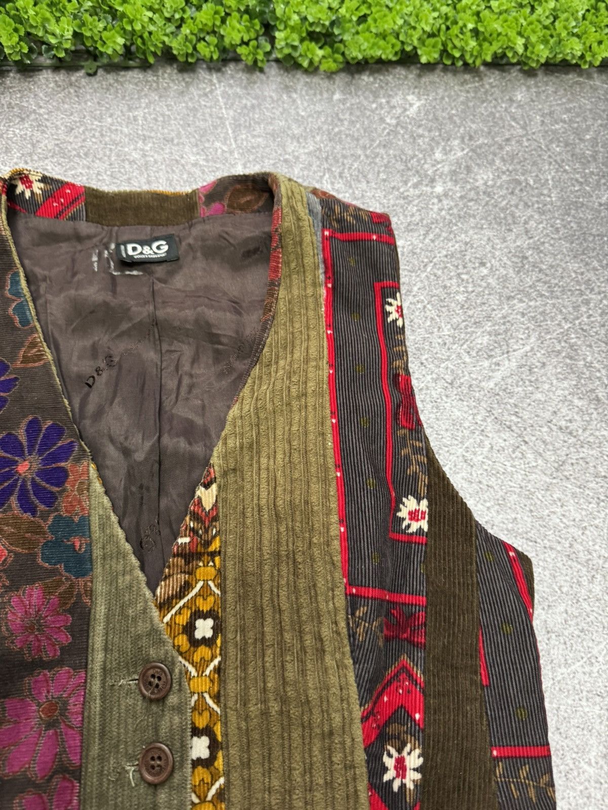 Dolce & Gabbana Vintage 1990s Dolce & Gabbana Velvet Patchwork Vest Boro Size S / US 4 / IT 40 - 6 Thumbnail
