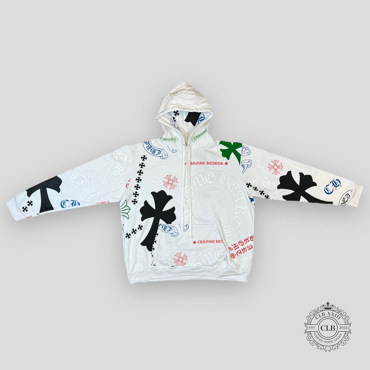 Chrome Hearts CHROME HEARTS STENCIL HOODIE - WHITE | Grailed