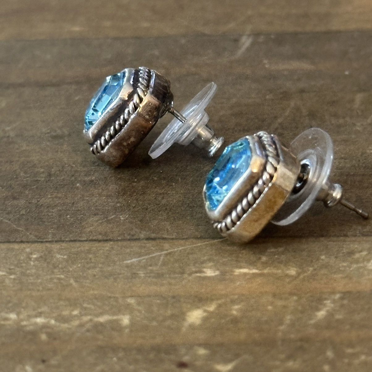 Other Silver tone faux aquamarine square post earrings Size ONE SIZE - 3 Thumbnail