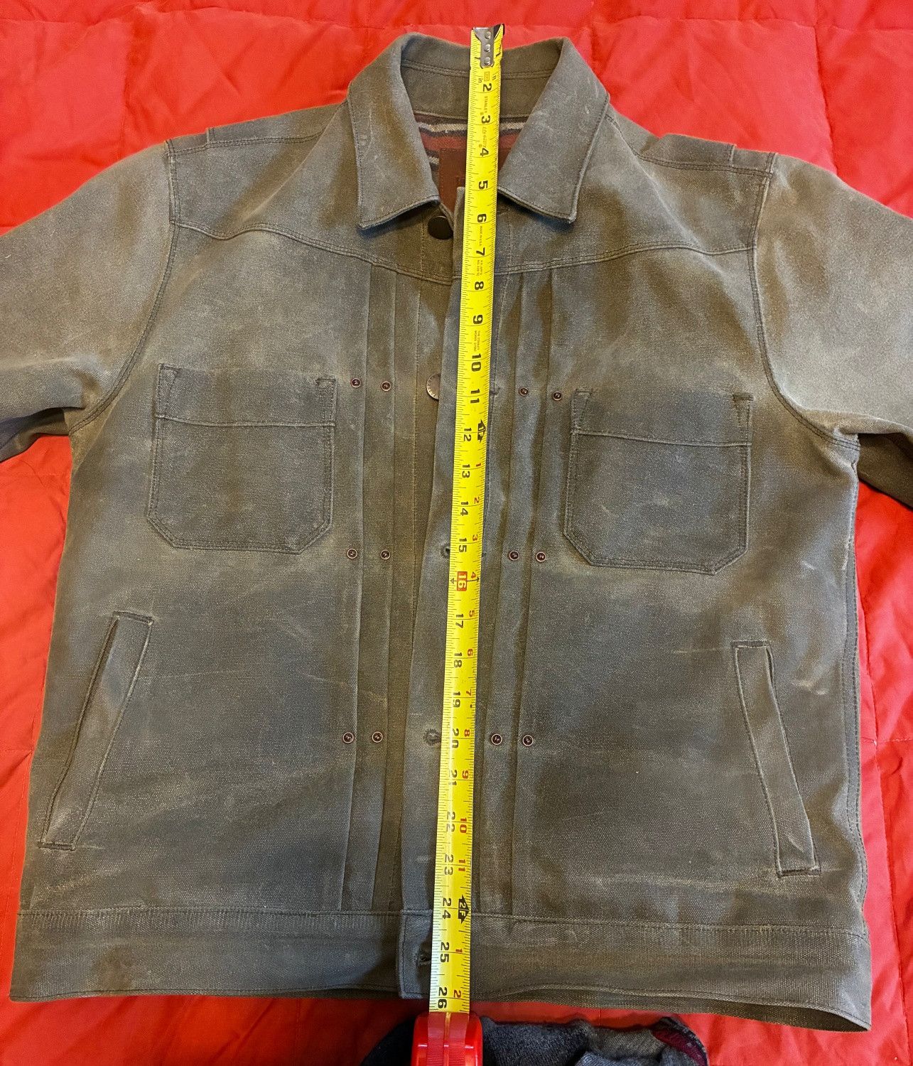Freenote Cloth Riders Jacket; Heavy Waxed Canvas; Tobacco; Wool Lined Size US M / EU 48-50 / 2 - 2 Thumbnail