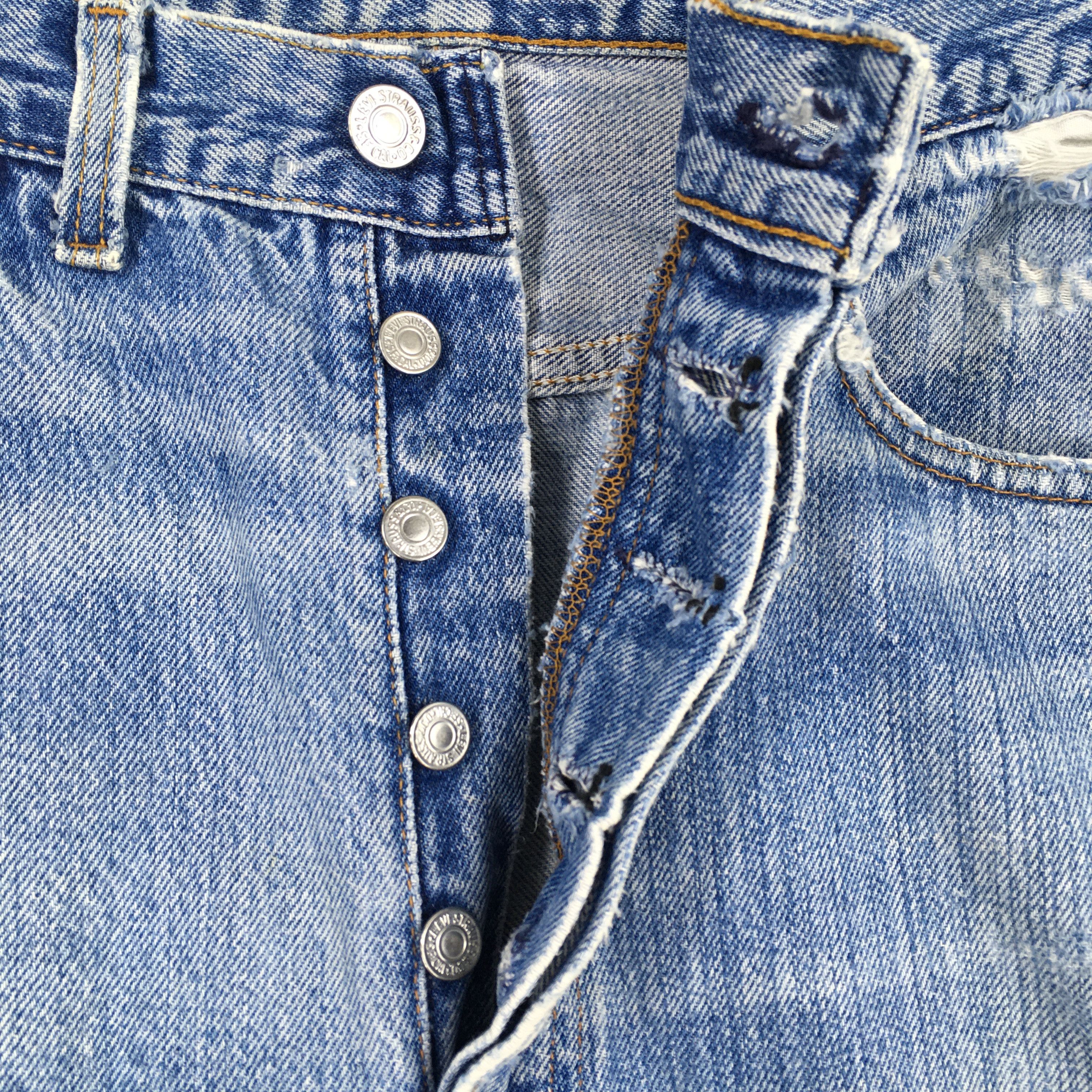 Levi's Size 31x29 Vintage 90s Levi's 501 Faded Blue Jeans S639 Size US 31 - 6 Thumbnail