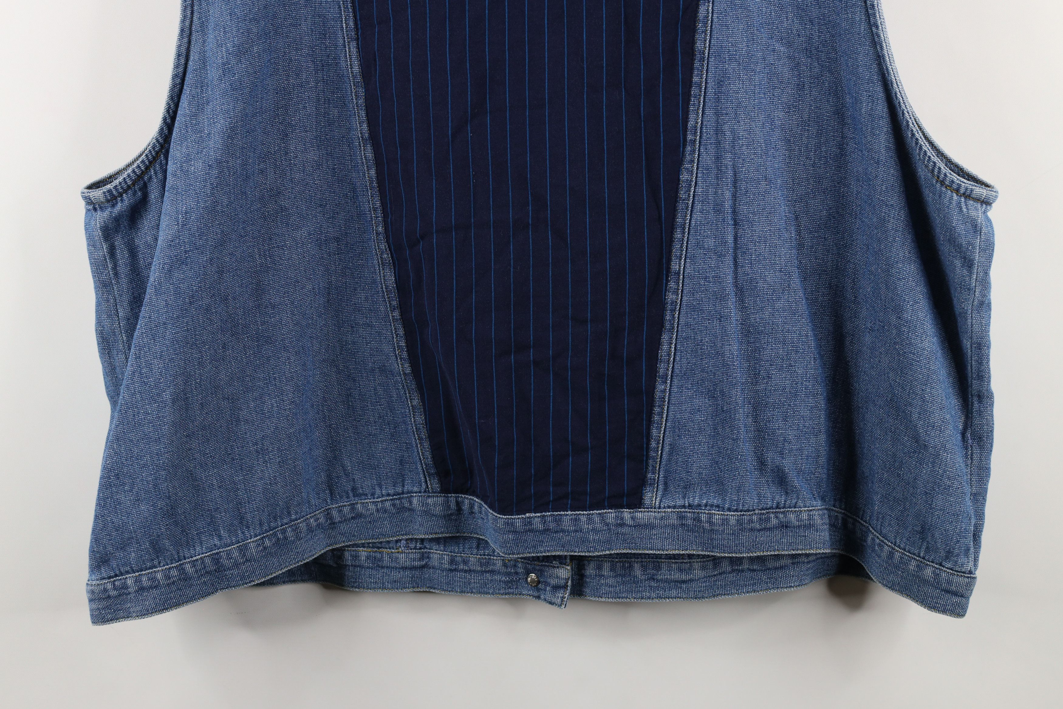 Vintage Vintage 90s Streetwear Patchwork Denim Button Vest Jacket Size 4XL / US 24-26 - 14 Thumbnail