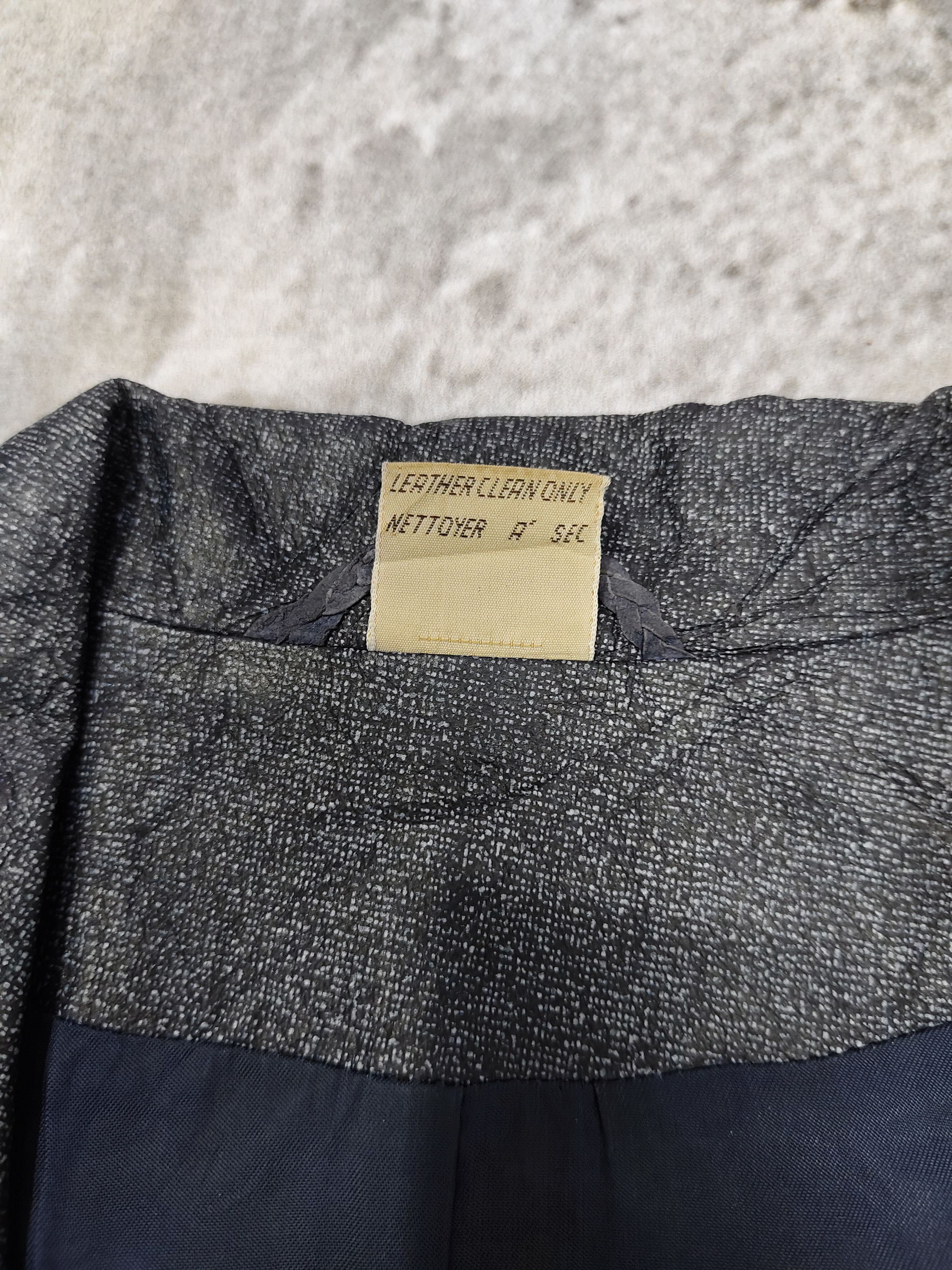 Marella 80s Marella 🇮🇹 Soft Leather Construction Denim Look Jacket Size L / US 10 / IT 46 - 6 Thumbnail