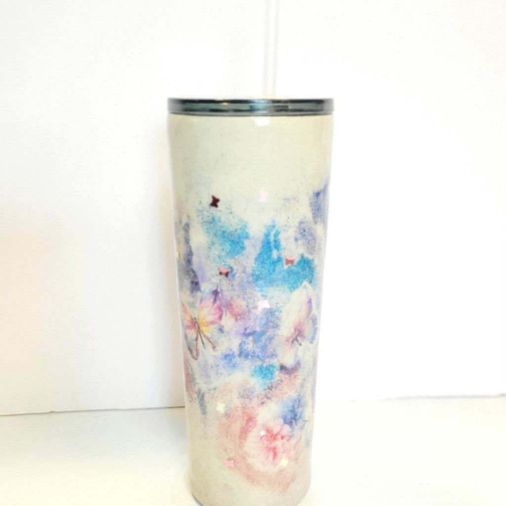 Handmade Hand Crafted Ozark Trail 30 Oz Floral Butterfly Tumbler Size ONE SIZE - 7 Thumbnail