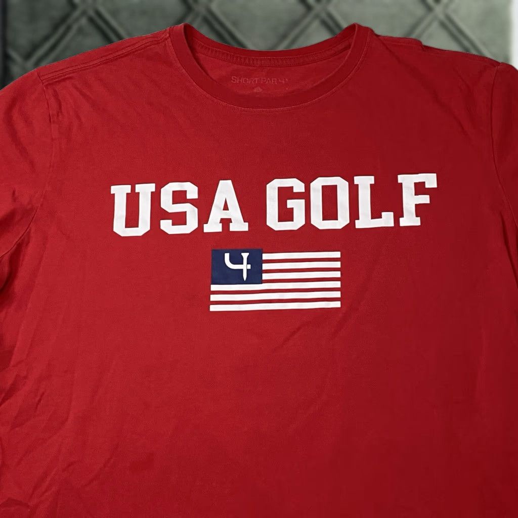 Vintage USA Short Par 4 Mens T Shirt Graphic Red M Regular Crew Neck Short Sleeve Cotton Blend Logo Graphic T Shirt USA Men Size US M / EU 48-50 / 2 - 1 Thumbnail