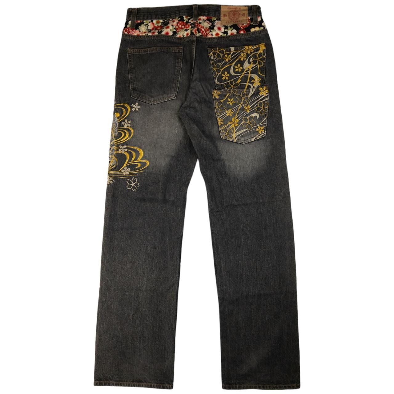Other Vintage Koi Fish Embroidered Japanese Denim Jeans Size W32 Size US 32 / EU 48 - 3 Thumbnail