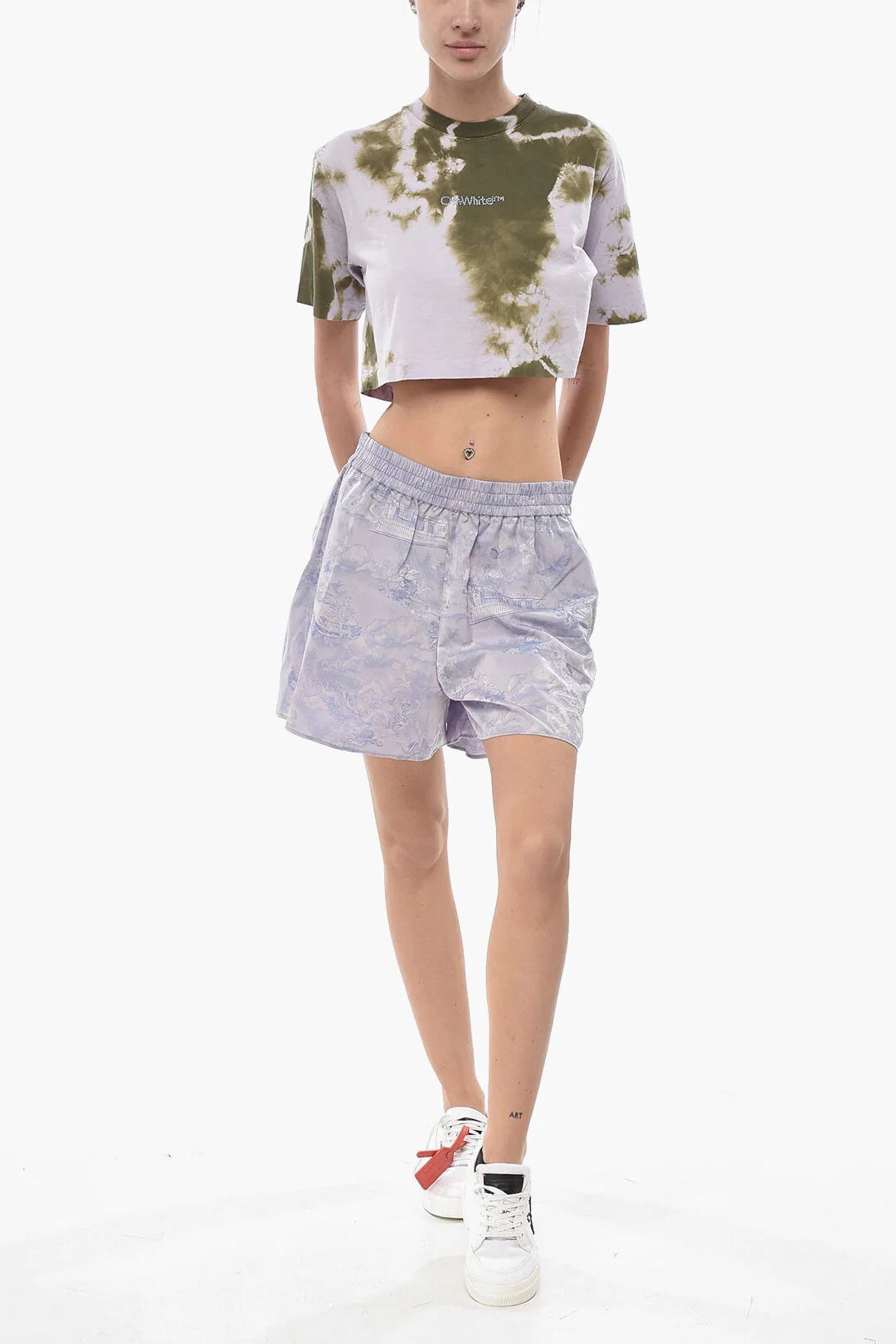 Off-White og1mm0426 Cotton Jacquard Short in Purple Size 28" / US 6 / IT 42 - 4 Thumbnail