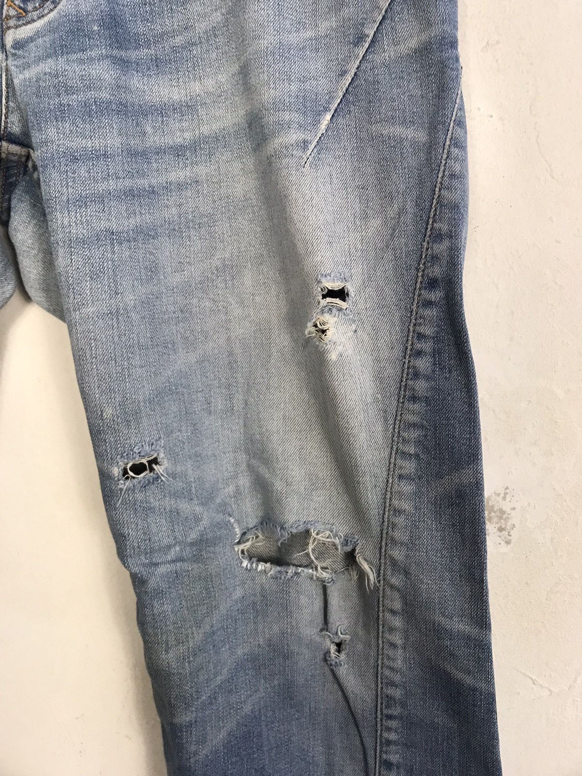 Designer Tete Homme Issey Miyake Cargo Bondage Denim Jeans Pants Size US 33 - 18 Thumbnail