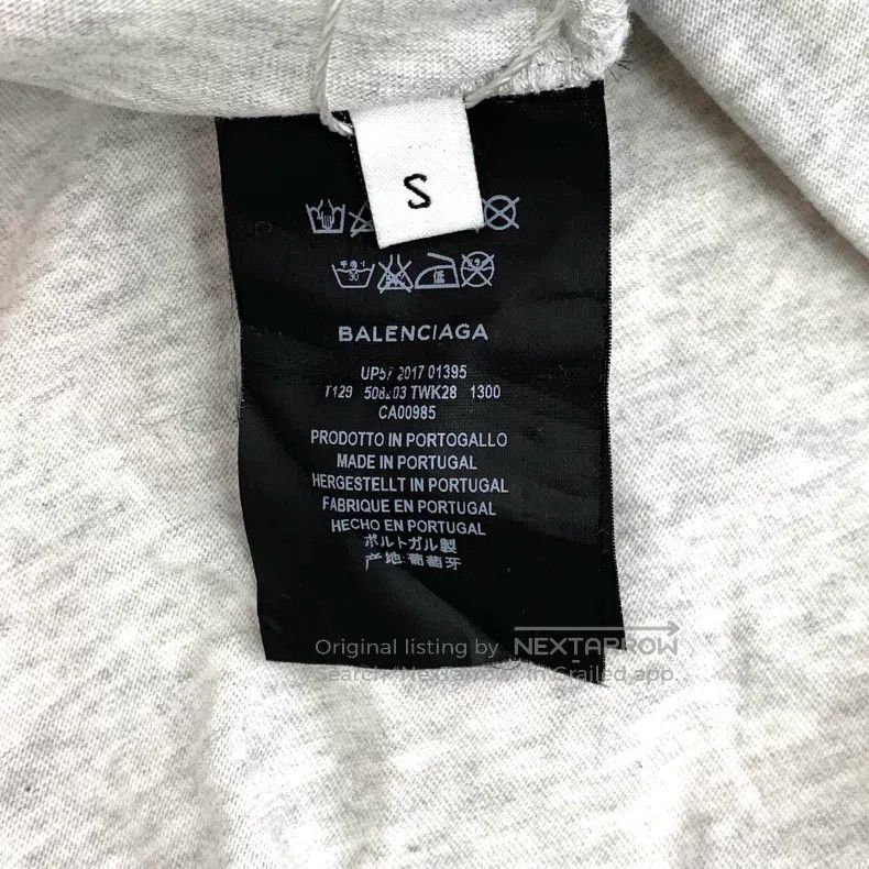 Balenciaga Balenciaga Gray Logo Letter Embroidered Cotton Crew Neck S Size US S / EU 44-46 / 1 - 6 Thumbnail