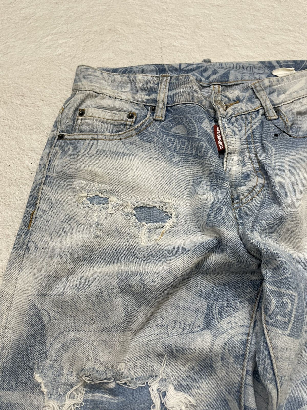 Hysteric Glamour 2000s Dsquared Distressed Denim Full Print Y2K Size US 31 - 3 Thumbnail