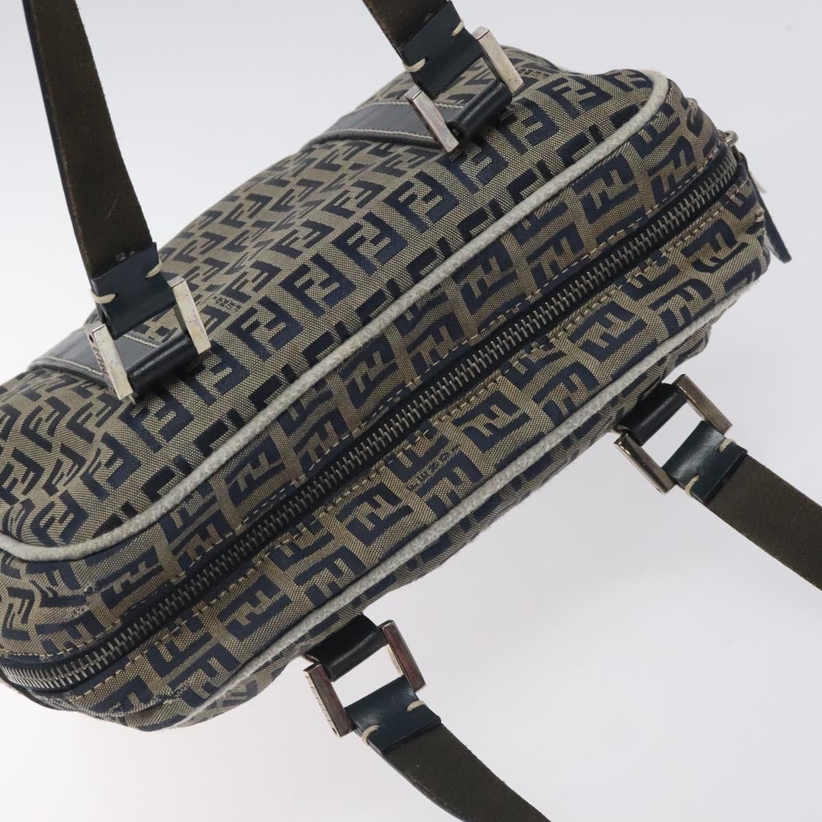 Fendi FENDI Zucchino Canvas Hand Bag Navy Silver Size ONE SIZE - 6 Thumbnail