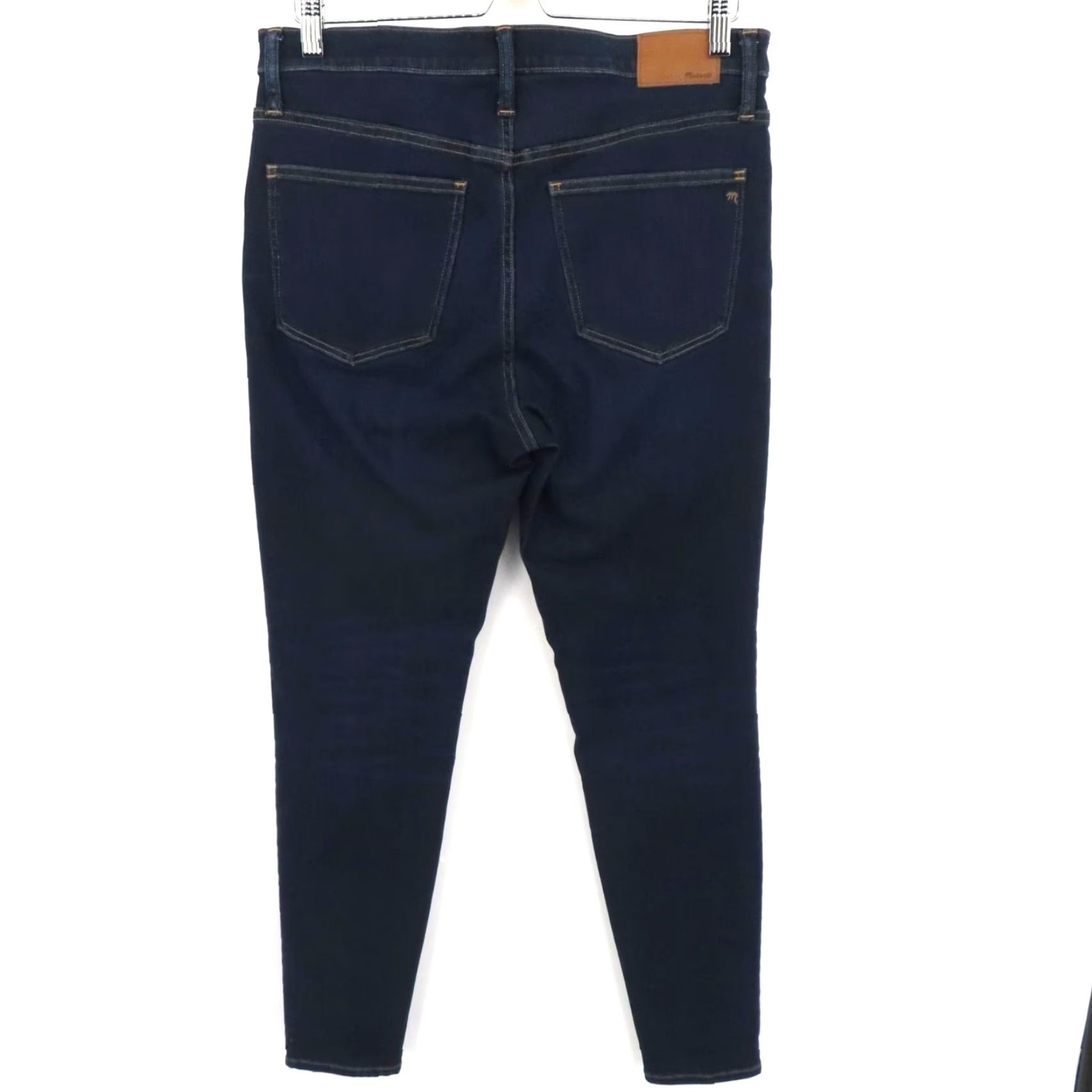 Madewell Madewell 31 Women 9 Inch High Rise Skinny Dark Blue Denim Jeans Whiskered Pocket Size 24" / US 00 / IT 34 - 4 Thumbnail