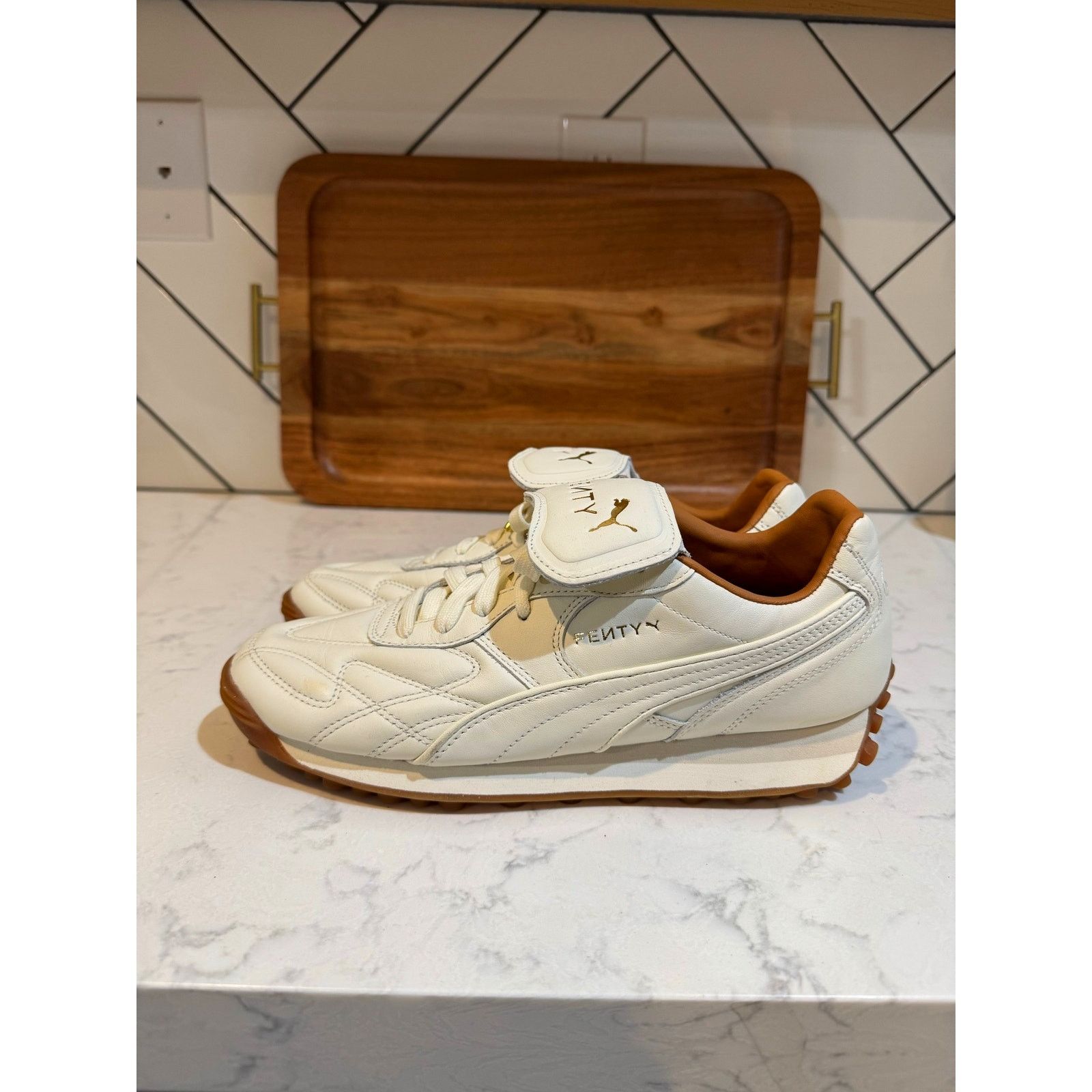 Fenty PUMA x Fenty Avanti Sneakers Cream White Leather size 9.5 Size US 9.5 / IT 39.5 - 4 Thumbnail