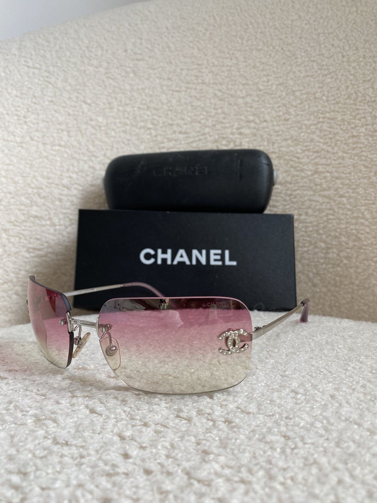 Chanel 4017 D Chanel Pink Rimless Gradient Sunglasses Chanel 
