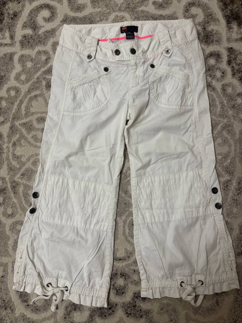 Diesel Diesel White Cargo Pants – Size 29 – Y2K Utility Style Size 29" - 3 Thumbnail