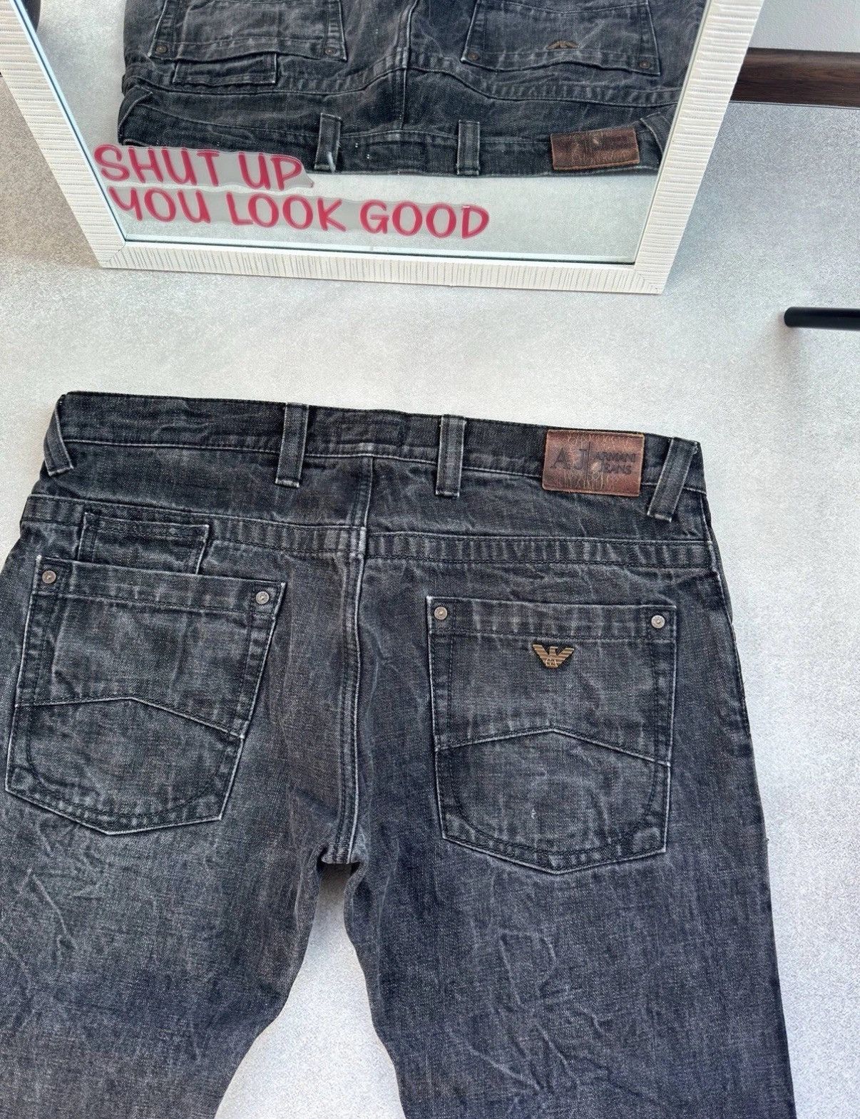 Armani Armani Jeans Vintage Metal Logo Y2K Jeans Gray Pants Men’s Size US 36 / EU 52 - 4 Thumbnail