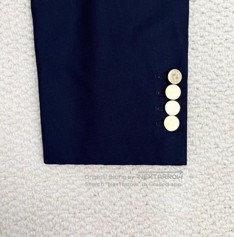 Thom Browne Thom Browne size 1 Navy Anchor Gold Button Stripe Blazer Size 38R - 8 Thumbnail