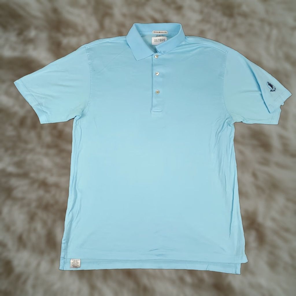 Peter Millar Peter Millar Polo Shirt Mens Medium Light Blue Cotton Golf Short Sleeve Modern Preppy Size US M / EU 48-50 / 2 - 1 Thumbnail