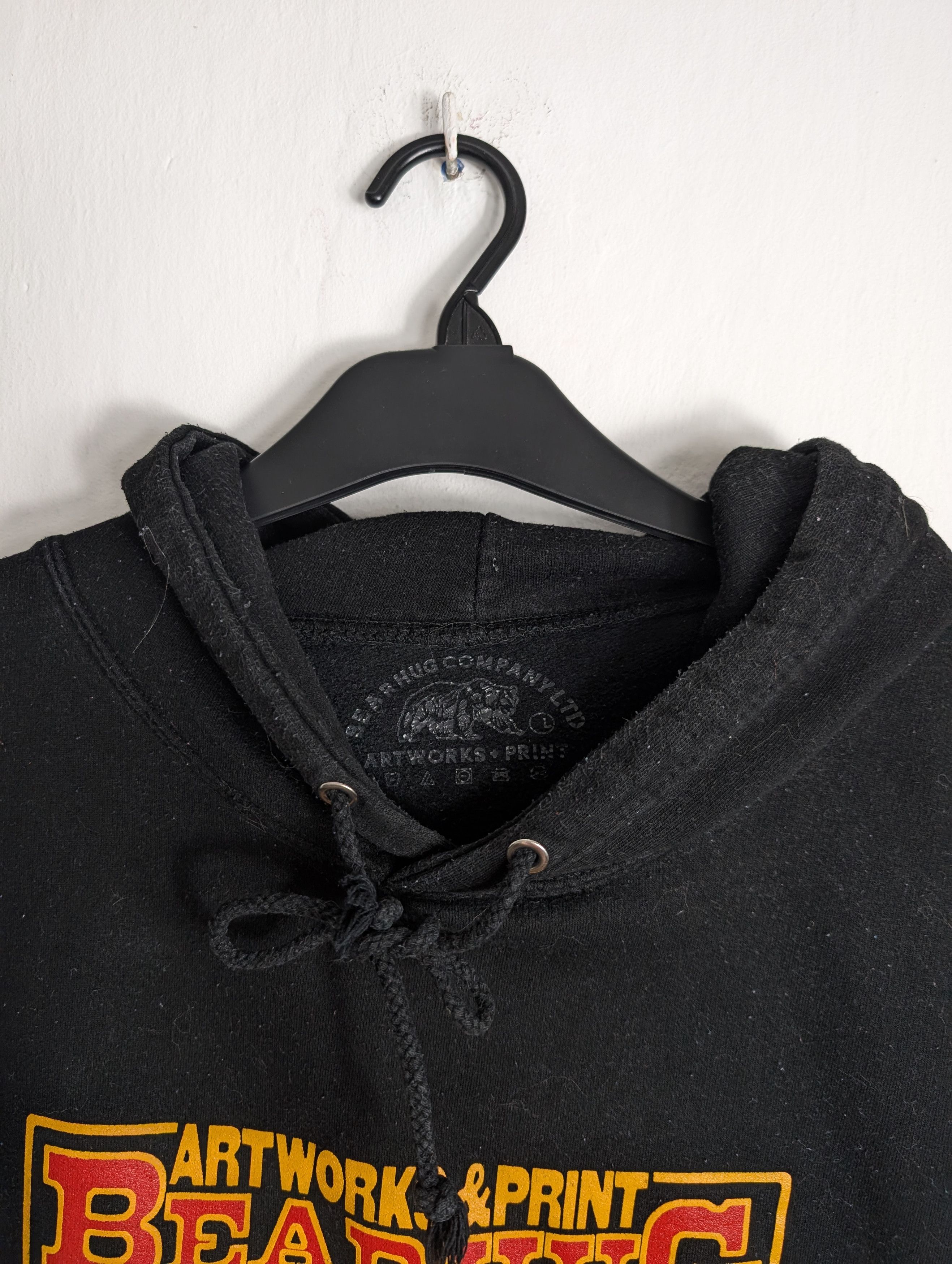 Vintage Bearhug Artworks & Print Hoodie Black Streetwear Graphic Size US L / EU 52-54 / 3 - 3 Thumbnail