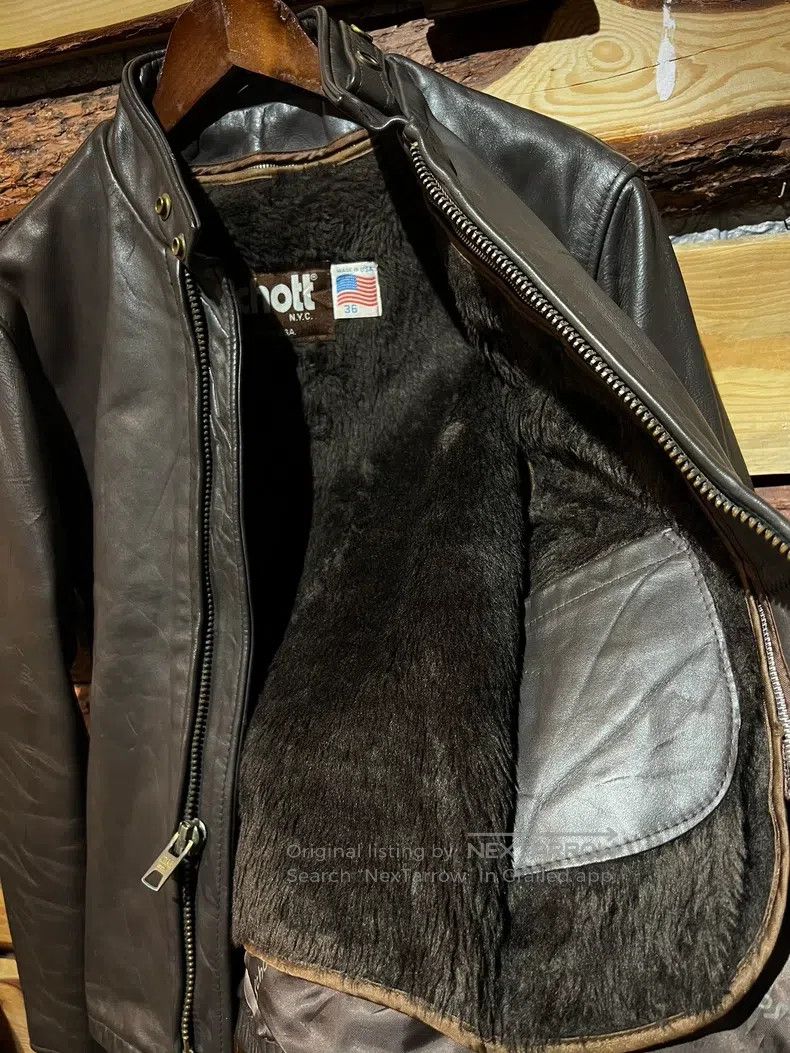 Schott Schott 641 Classic stand-up collar motorcycle leather jack Size US XS / EU 42 / 0 - 5 Thumbnail