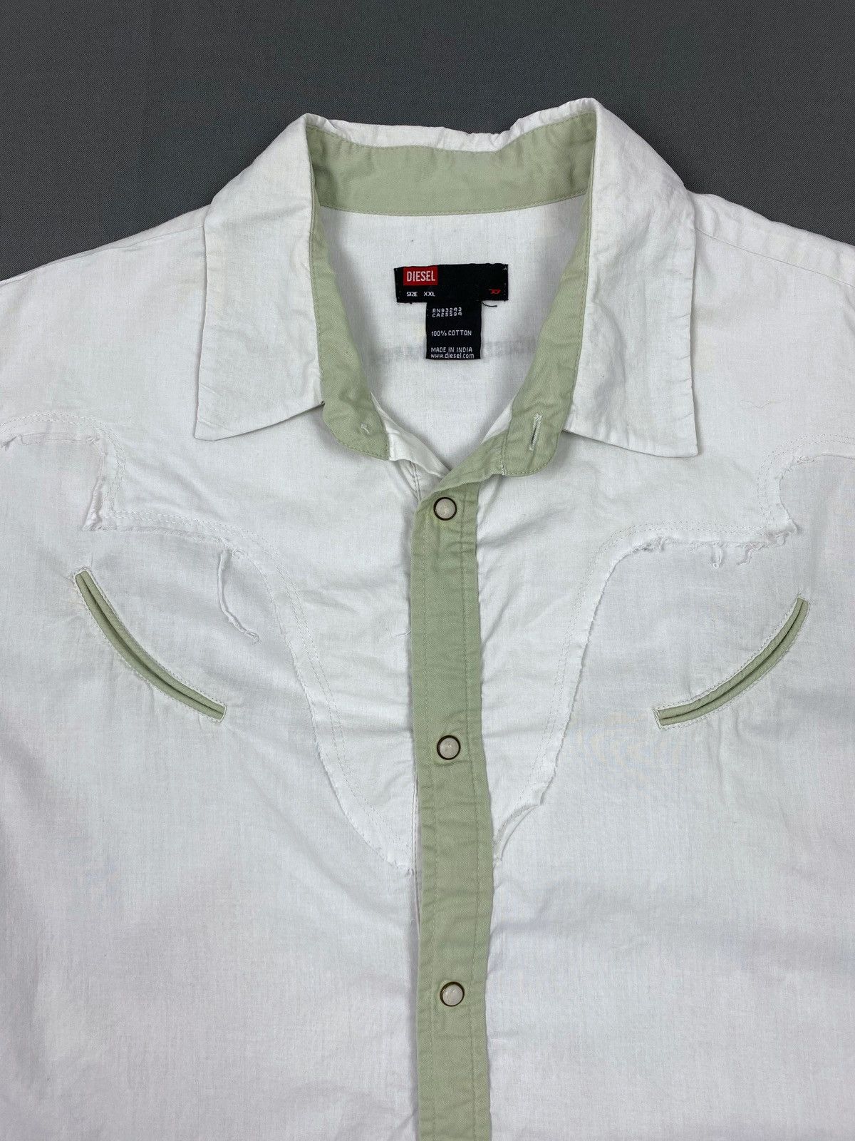 Diesel Y2K Diesel Western Snap Button Up Short Sleeve Shirt Size US XXL / EU 58 / 5 - 2 Thumbnail