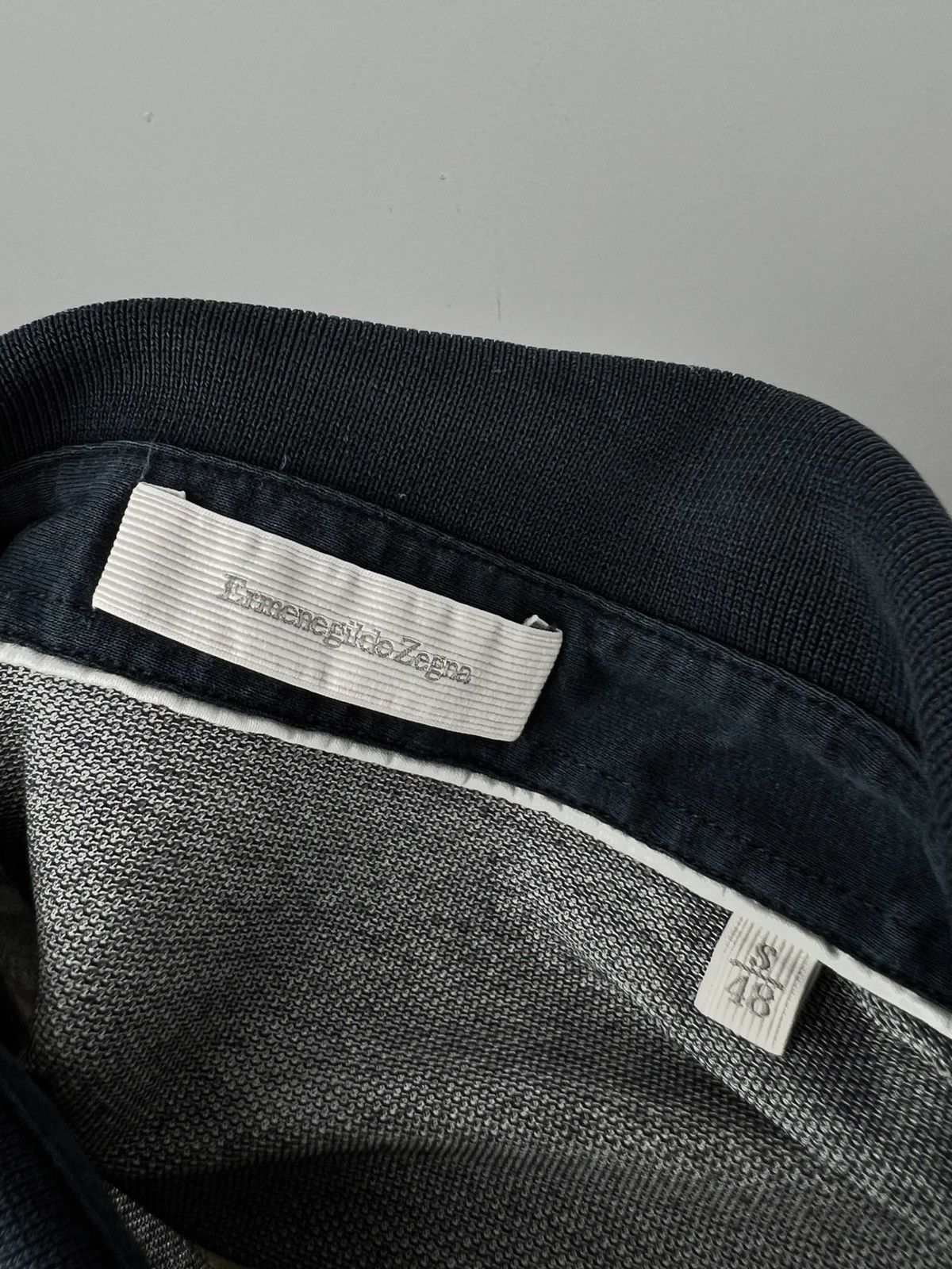 Ermenegildo Zegna Ermenegildo Zegna Grey/Navy Polo T Shirt Size US S / EU 44-46 / 1 - 4 Thumbnail