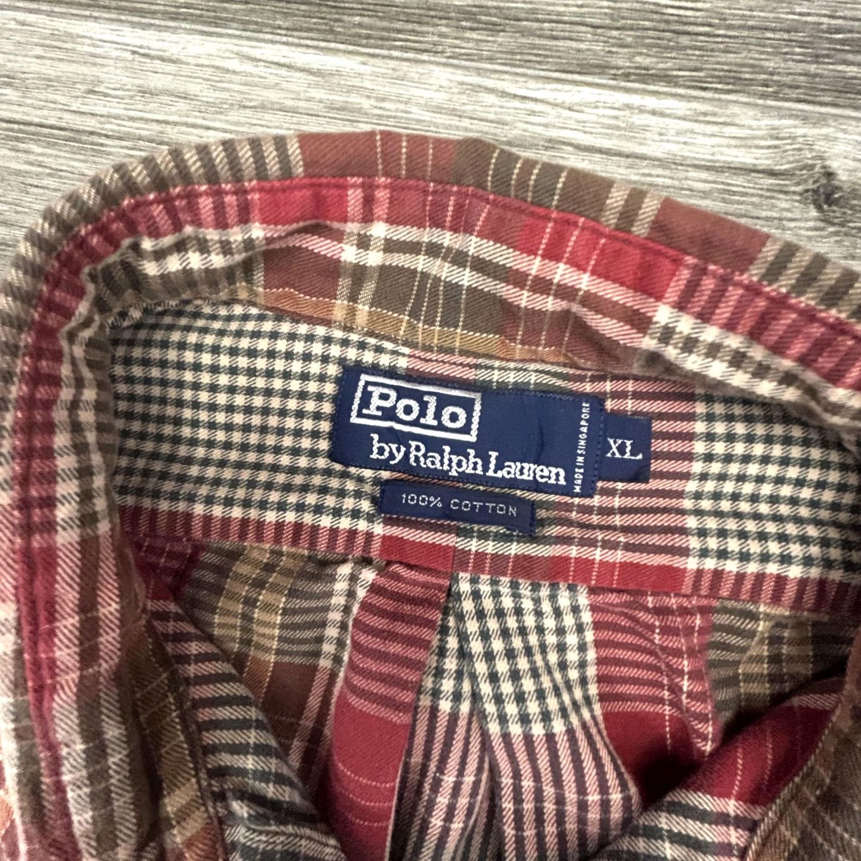 Polo Ralph Lauren VINTAGE Polo Ralph Lauren Shirt Mens XL Red Plaid Twill Button Front Pockets 90s Size US XL / EU 56 / 4 - 5 Thumbnail