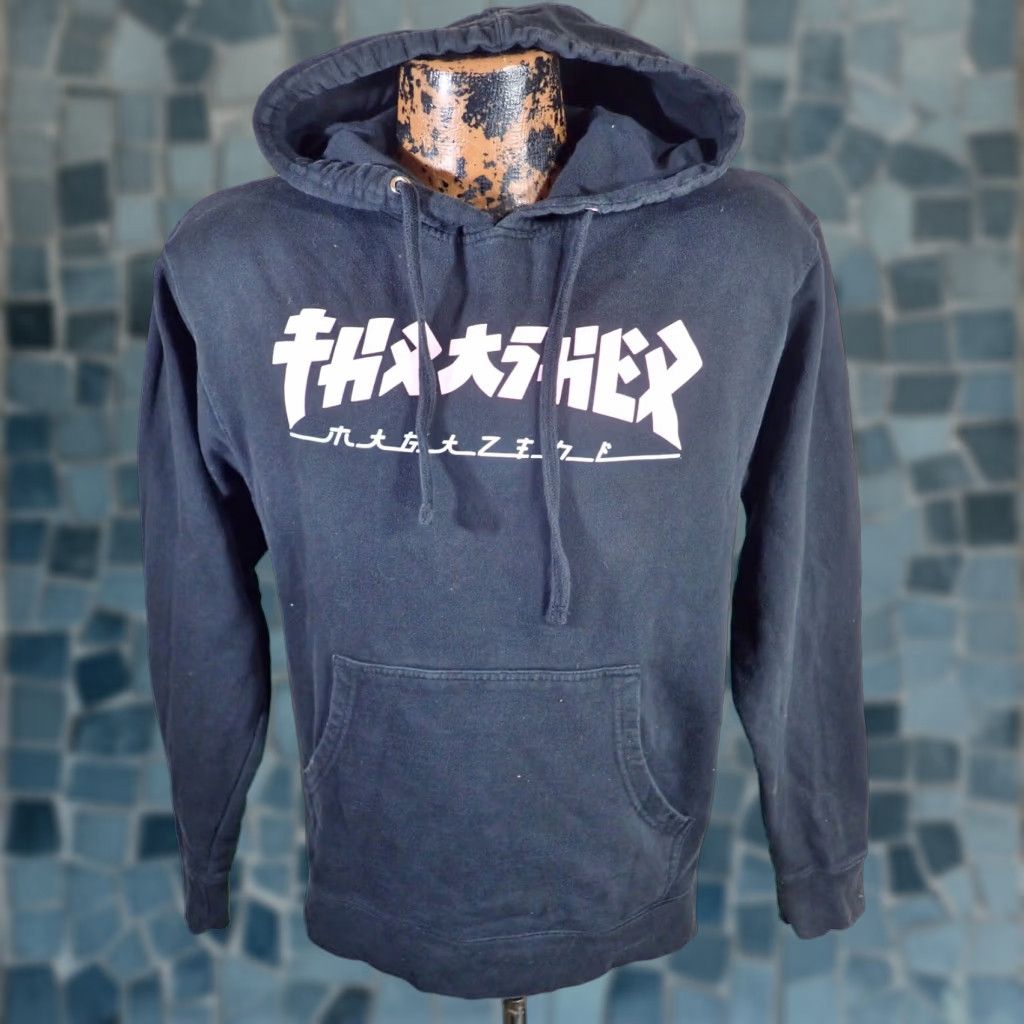 Thrasher VINTAGE Thrasher Black Hoodie Thrasher Skater Magazine Godzilla Pink Logo Sweatshirt Women S Pullover Hooded Kangaroo Pocket Size S / US 4 / IT 40 - 1 Thumbnail