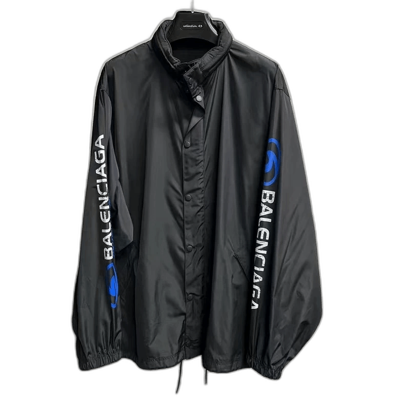 Balenciaga Balenciaga Black Logo Print Long Sleeve Jacket Size US XL / EU 56 / 4 - 1 Thumbnail