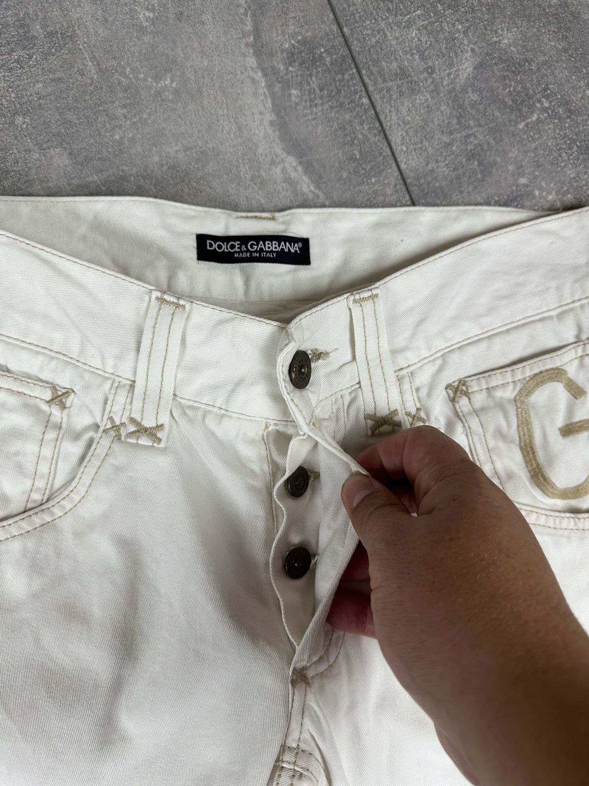 Dolce & Gabbana Dolce & Gabbana Logo Women’s Luxury White Jeans Size 28" / US 6 / IT 42 - 7 Thumbnail