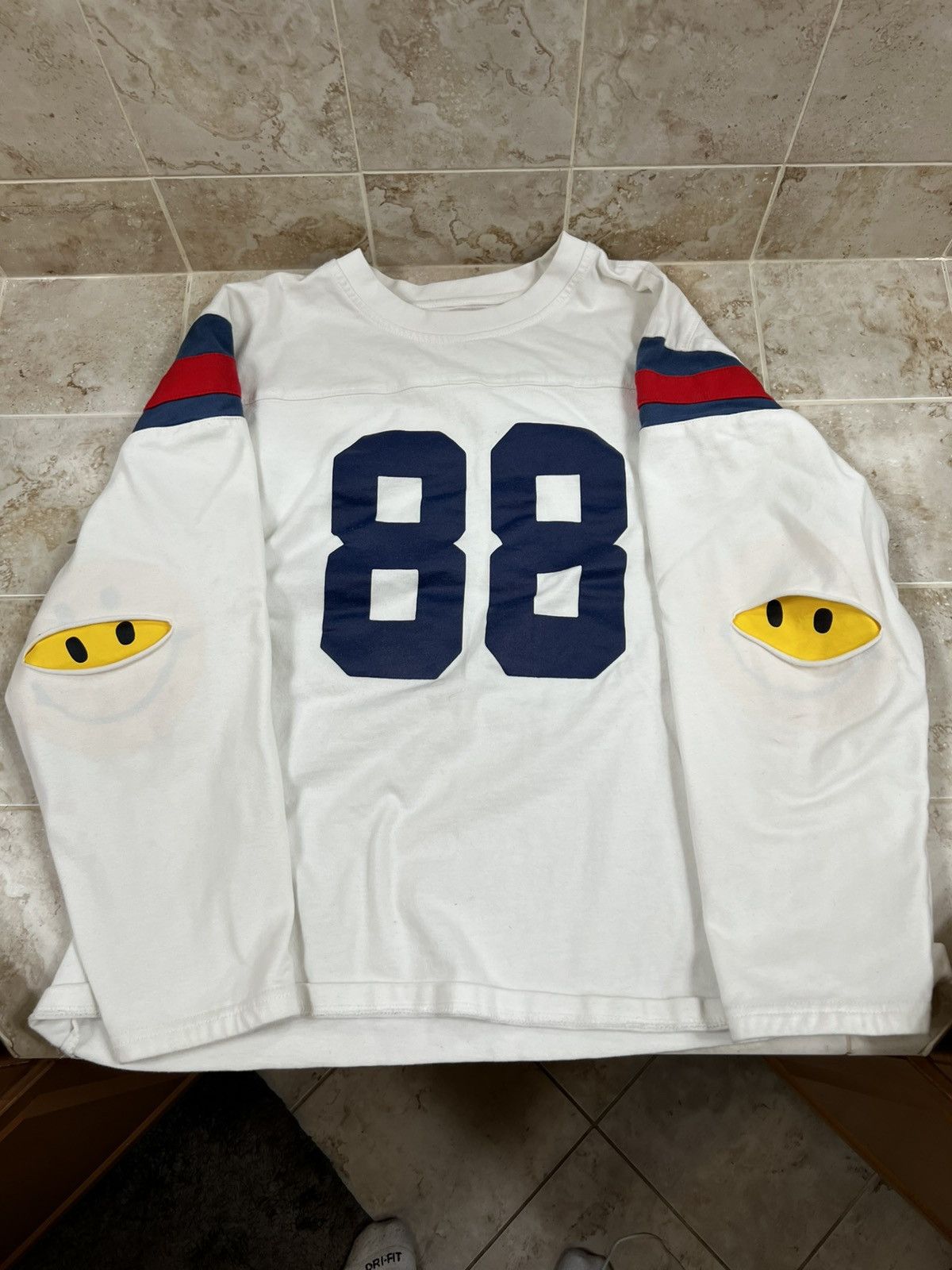 Kapital Kapital 88 Ripped Elbow Smiley Face Long Sleeve Jersey