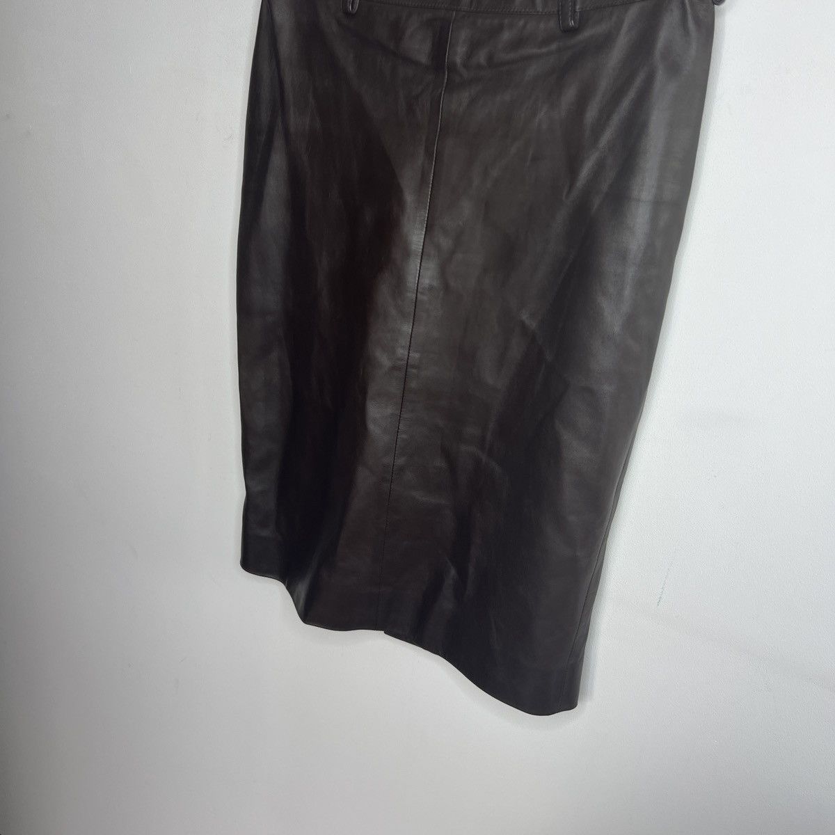 Dior Vintage 90s Christian Dior Leather Mini Skirt Old Money Size 27" / US 4 / IT 40 - 3 Thumbnail
