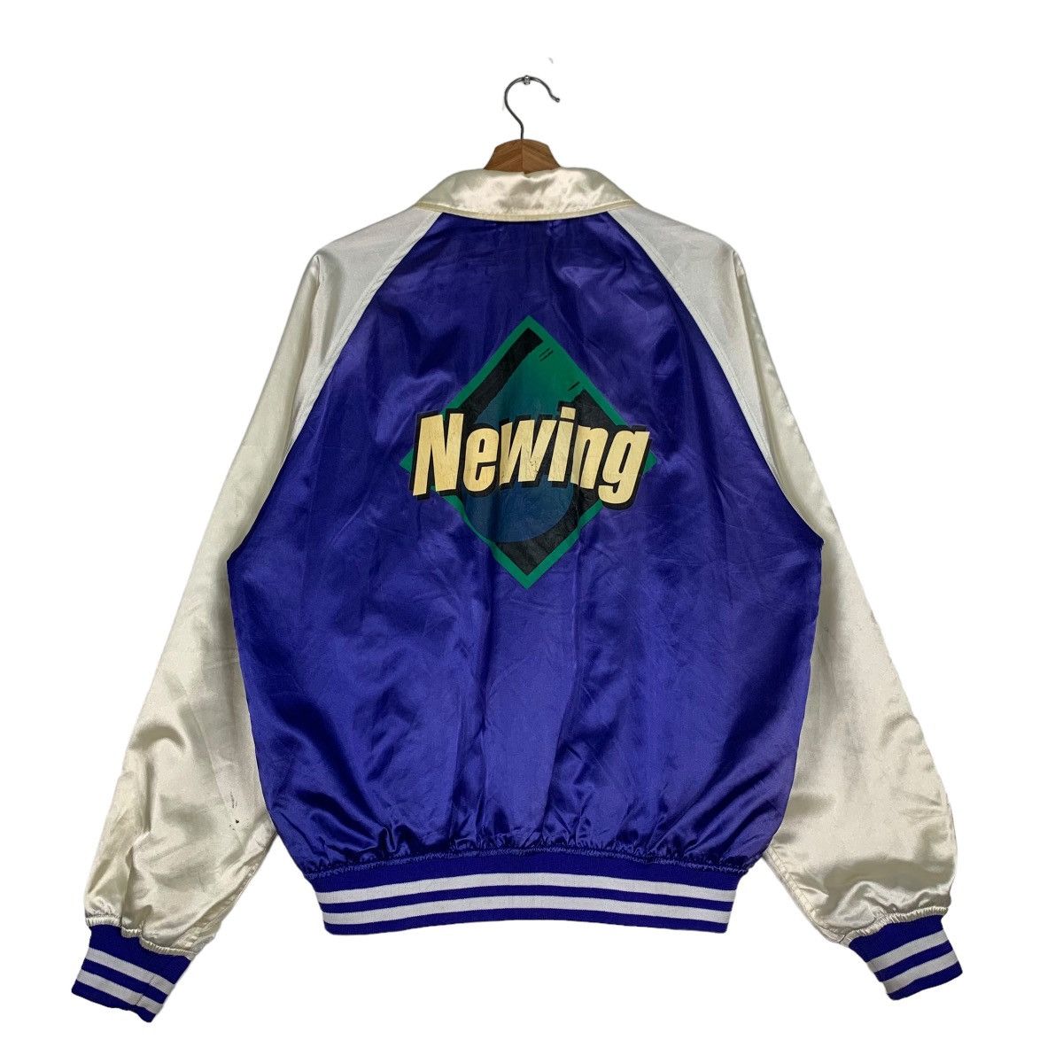 Japanese Brand NEWING Big Logo Colorblock Coach Jacket #0386-C18 Size US L / EU 52-54 / 3 - 1 Thumbnail