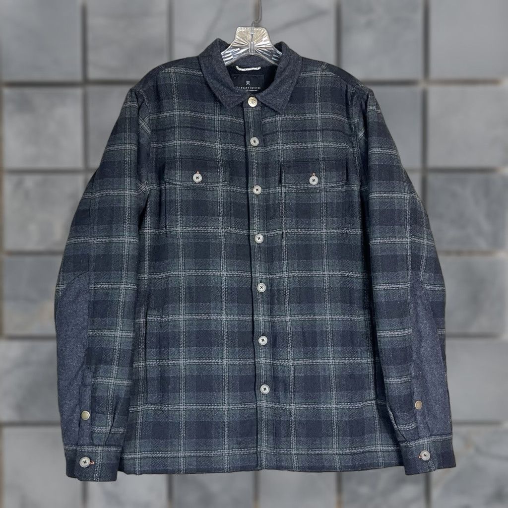 Roark Roark Mens Jacket Heavyweight Gray Green Plaid Sherpa Lined Utility Military Style Jacket M Men Size US M / EU 48-50 / 2 - 1 Thumbnail