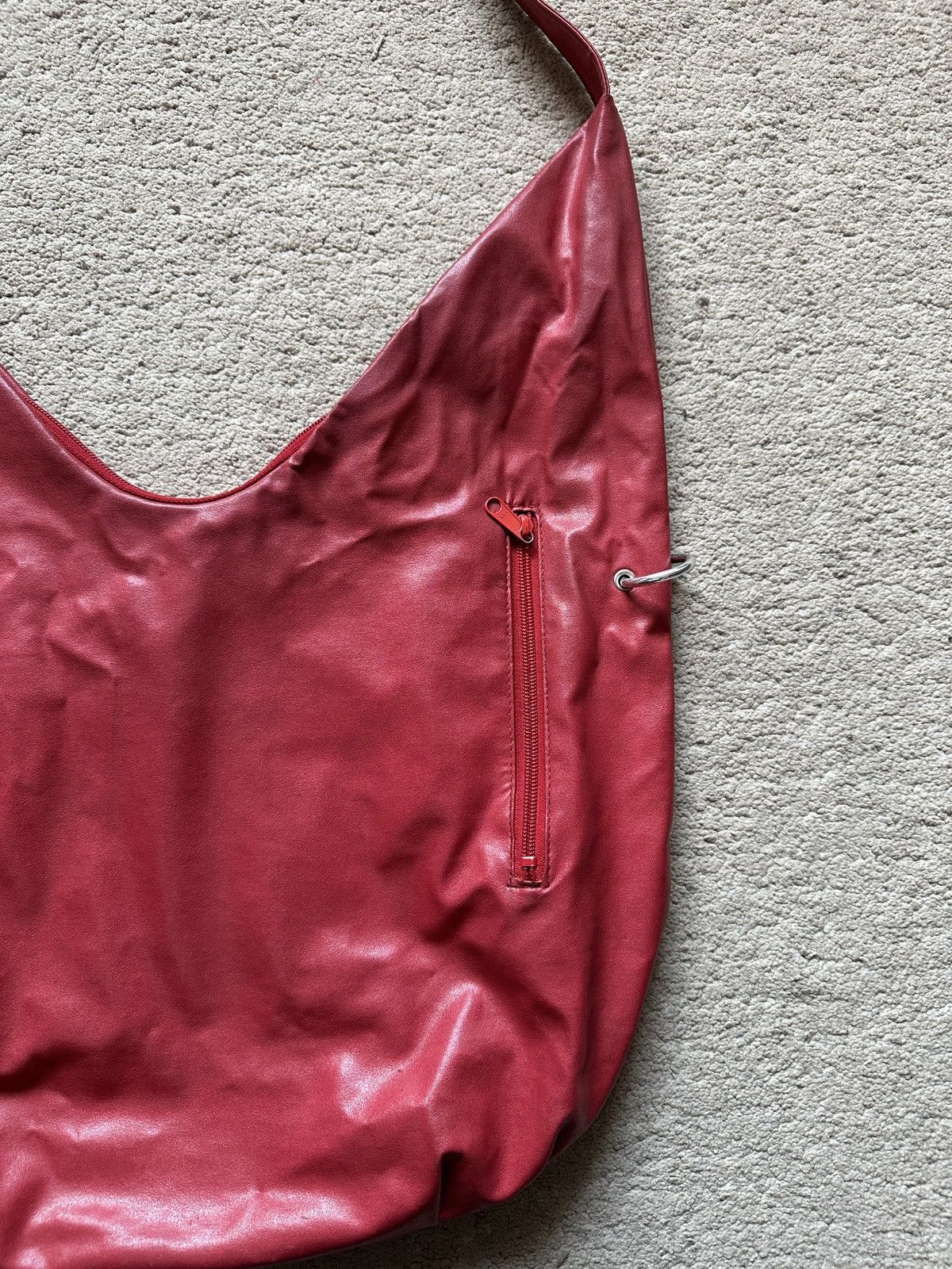 Japanese Brand 1990s BASARA TYO Red Leather Slouchy Hobo Sling Bag Size ONE SIZE - 3 Thumbnail