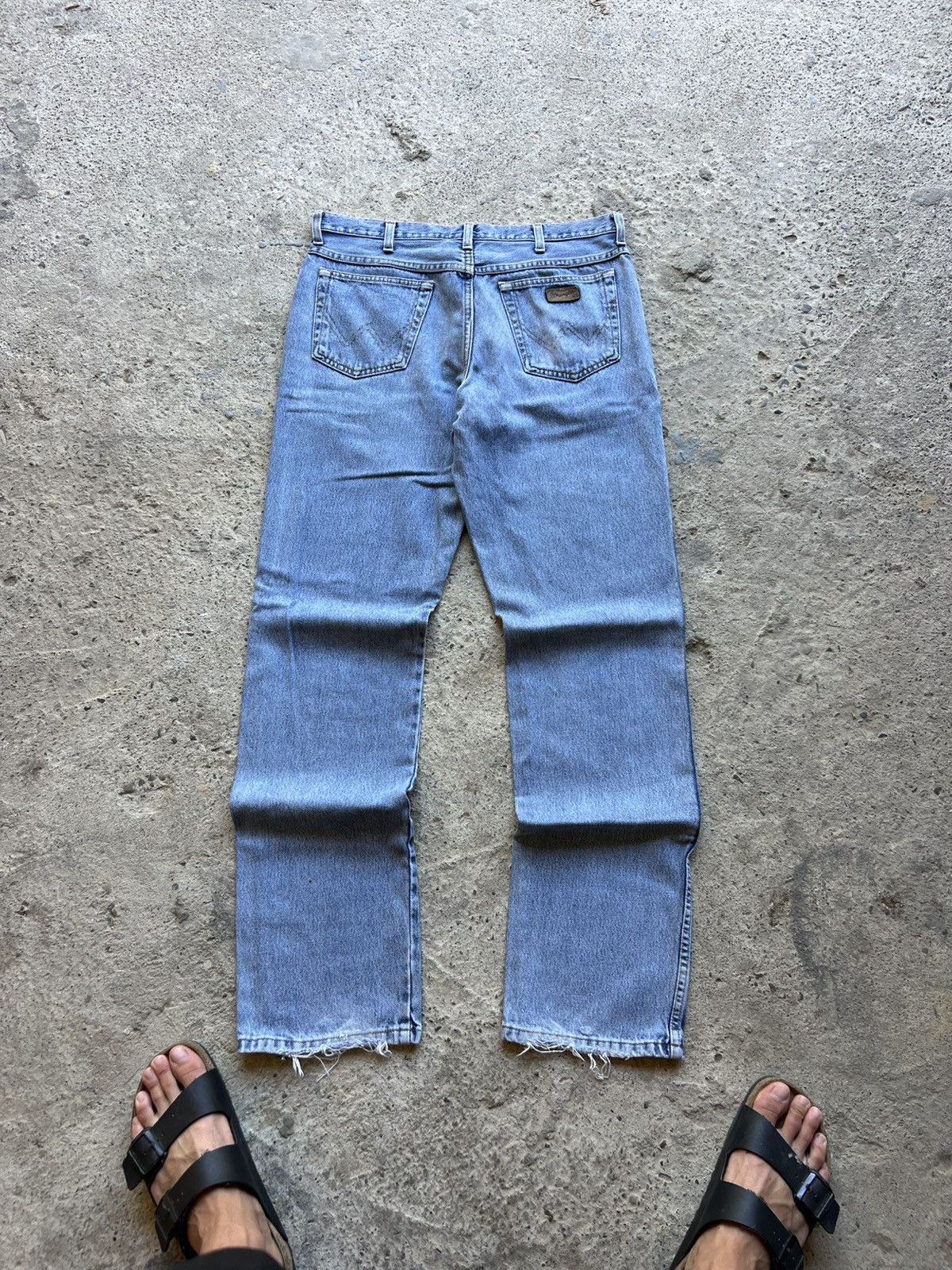 Wrangler 🔥VTG BAGGY RICK OWENS JUNYA STYLE FLARED KAPITAL STYLE JEANS Size US 36 / EU 52 - 3 Thumbnail