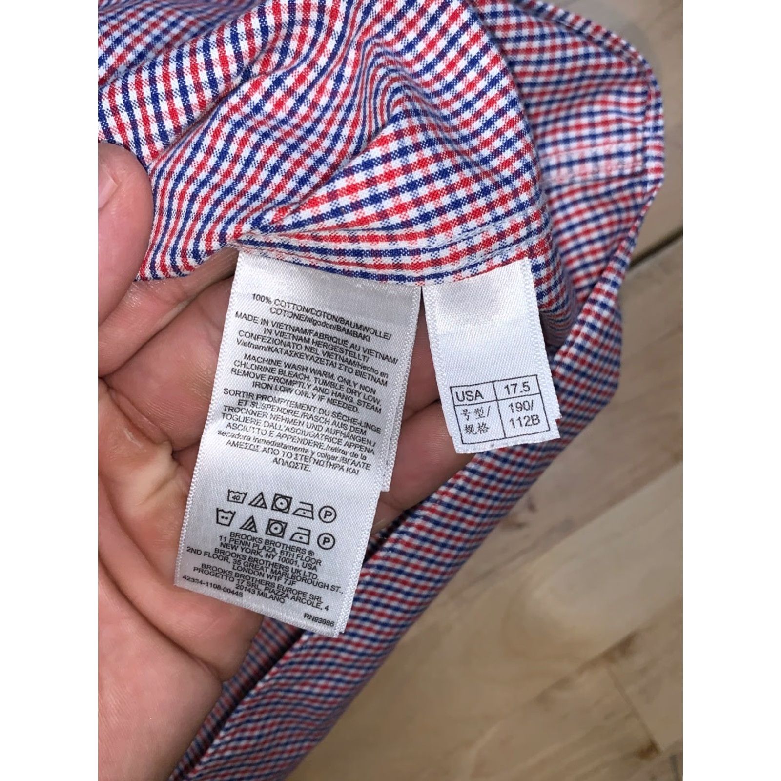 Brooks Brothers Brooks Brothers Dress Shirt Men 17.5 Regular Check Red 36/37 Long Sleeve Barrel Cuff Button Collar 12915 Size US XXL / EU 58 / 5 - 3 Thumbnail